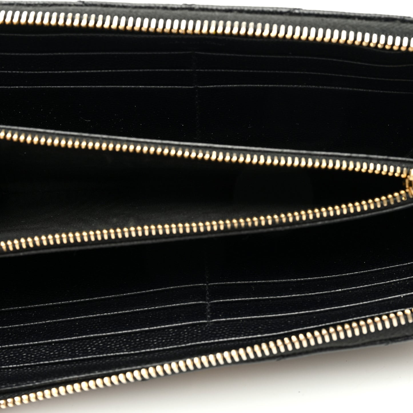 Grain De Poudre Matelasse Chevron Monogram Zip Around Wallet Black