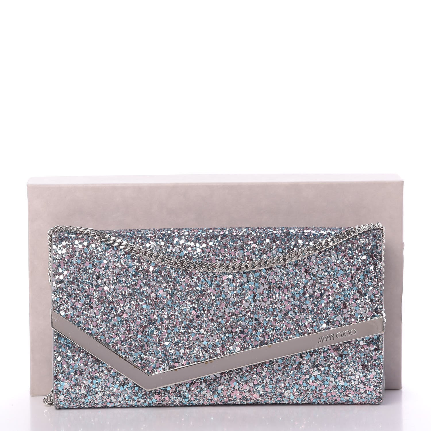 Jimmy Choo Glitter Emmie Clutch Bubblegum Mix 15 of 15
