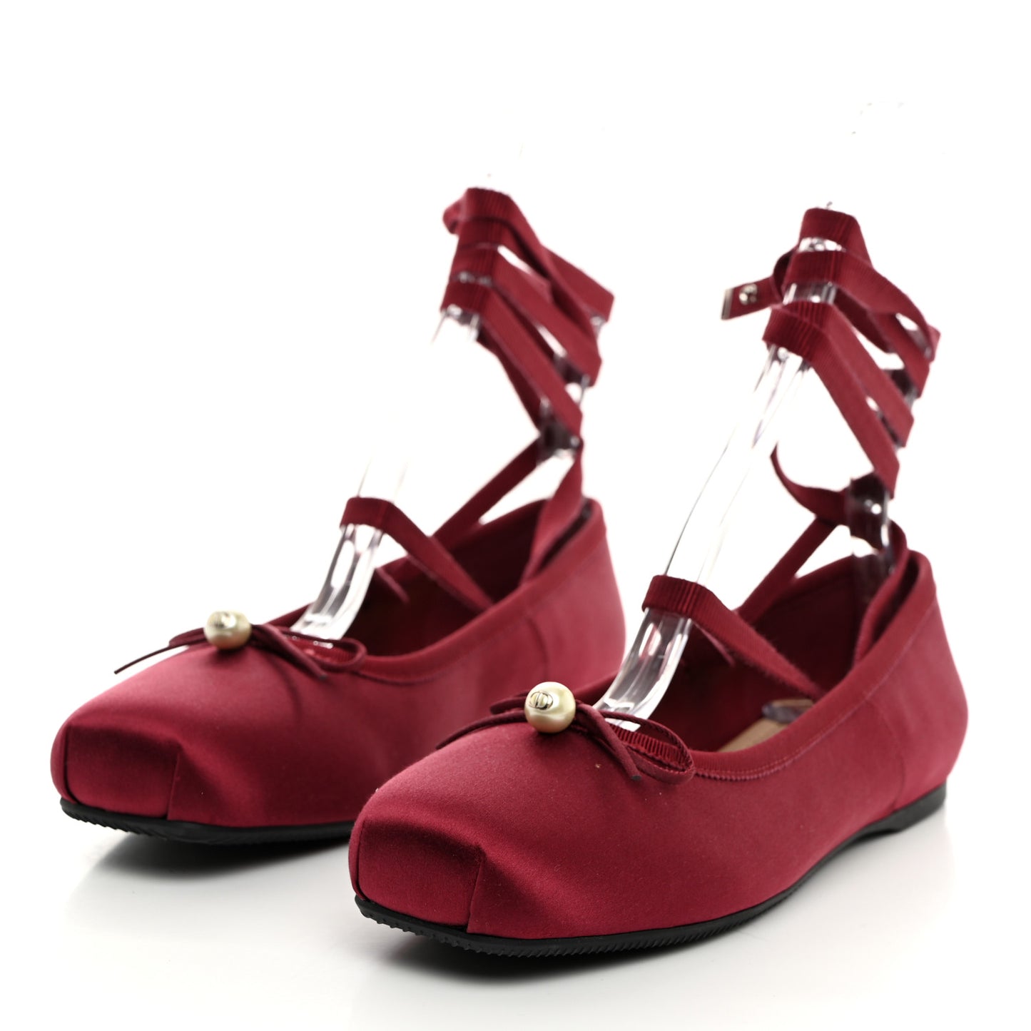 Satin Grosgrain D-Joy Ballet Flats 38 Scarlet