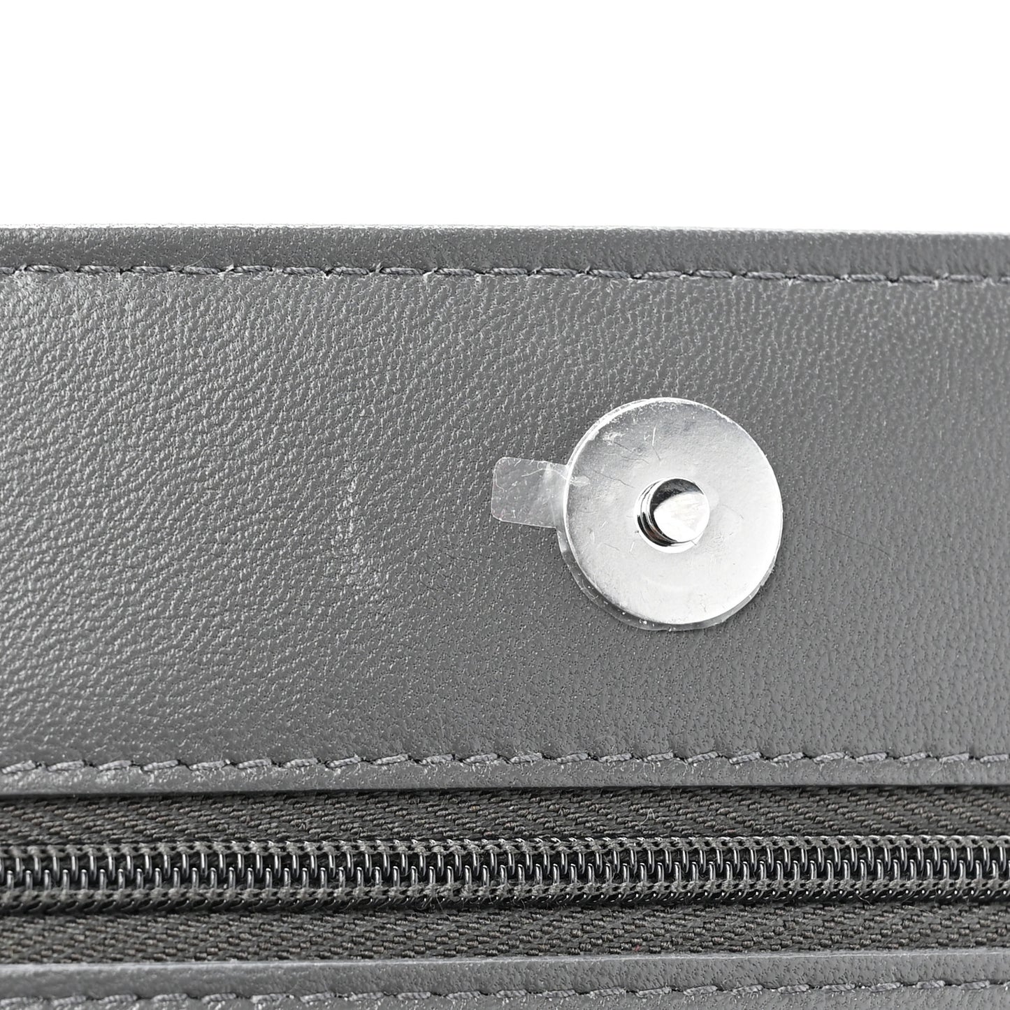 Lambskin Quilted Wallet On Chain WOC Grey