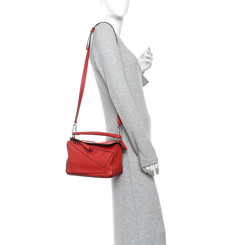 Calfskin Small Puzzle Bag Scarlet