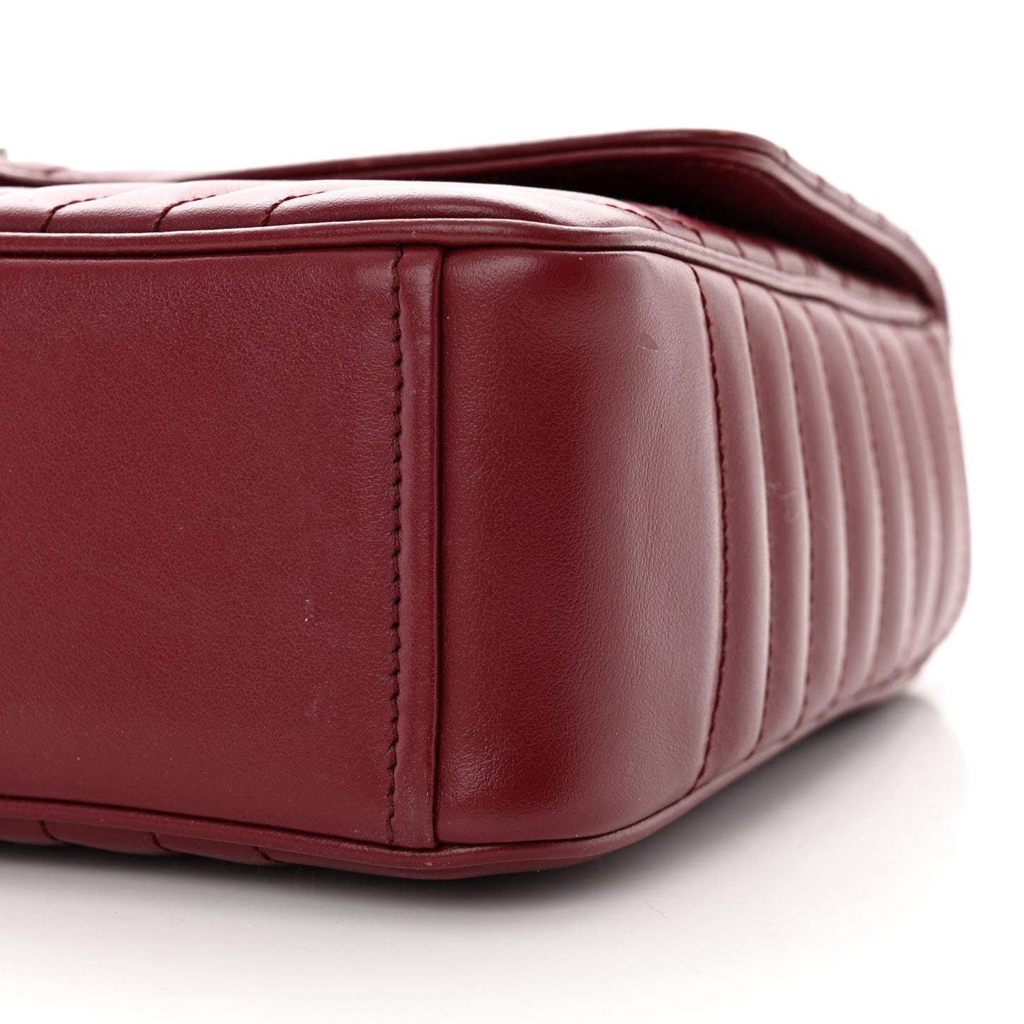 Soft Calfskin Impunture Diagramme Large Chain Flap Shoulder Bag Cerise