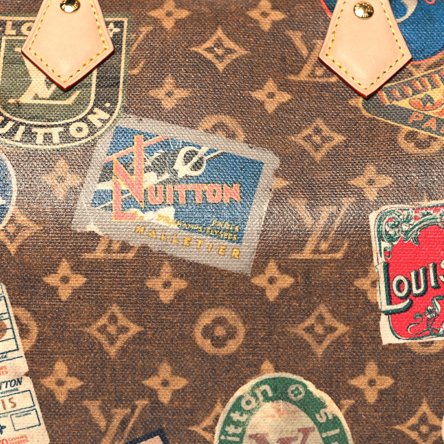 Monogram Hotel Labels Speedy Bandouliere 30