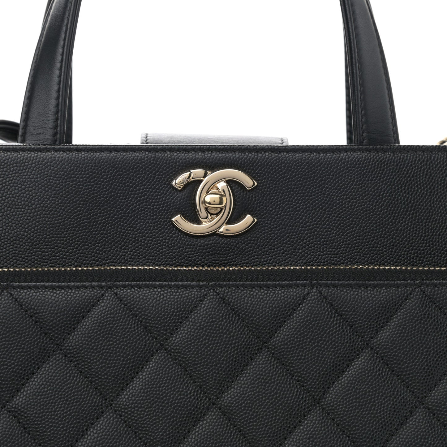 Caviar Quilted Large Business Affinity Shopping Bag Black
