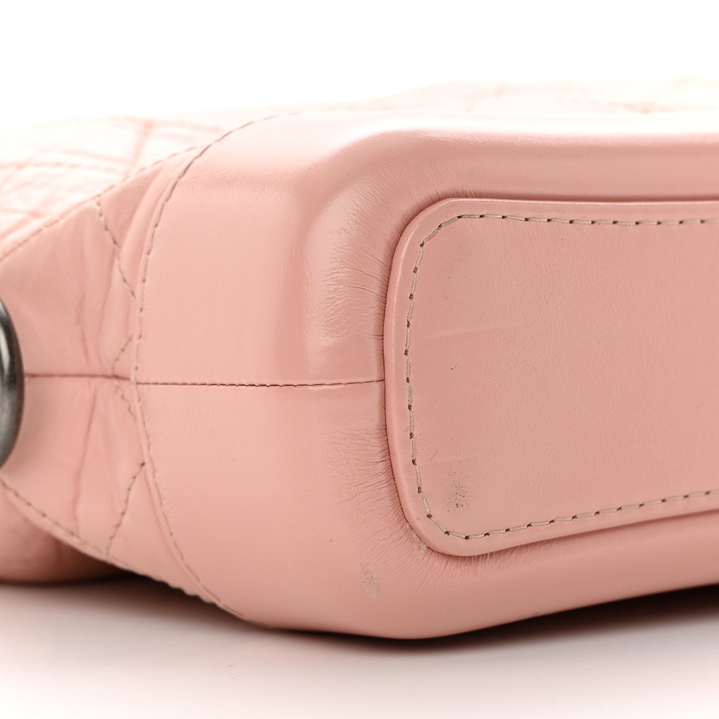 Aged Calfskin Quilted Small Gabrielle Hobo Pink