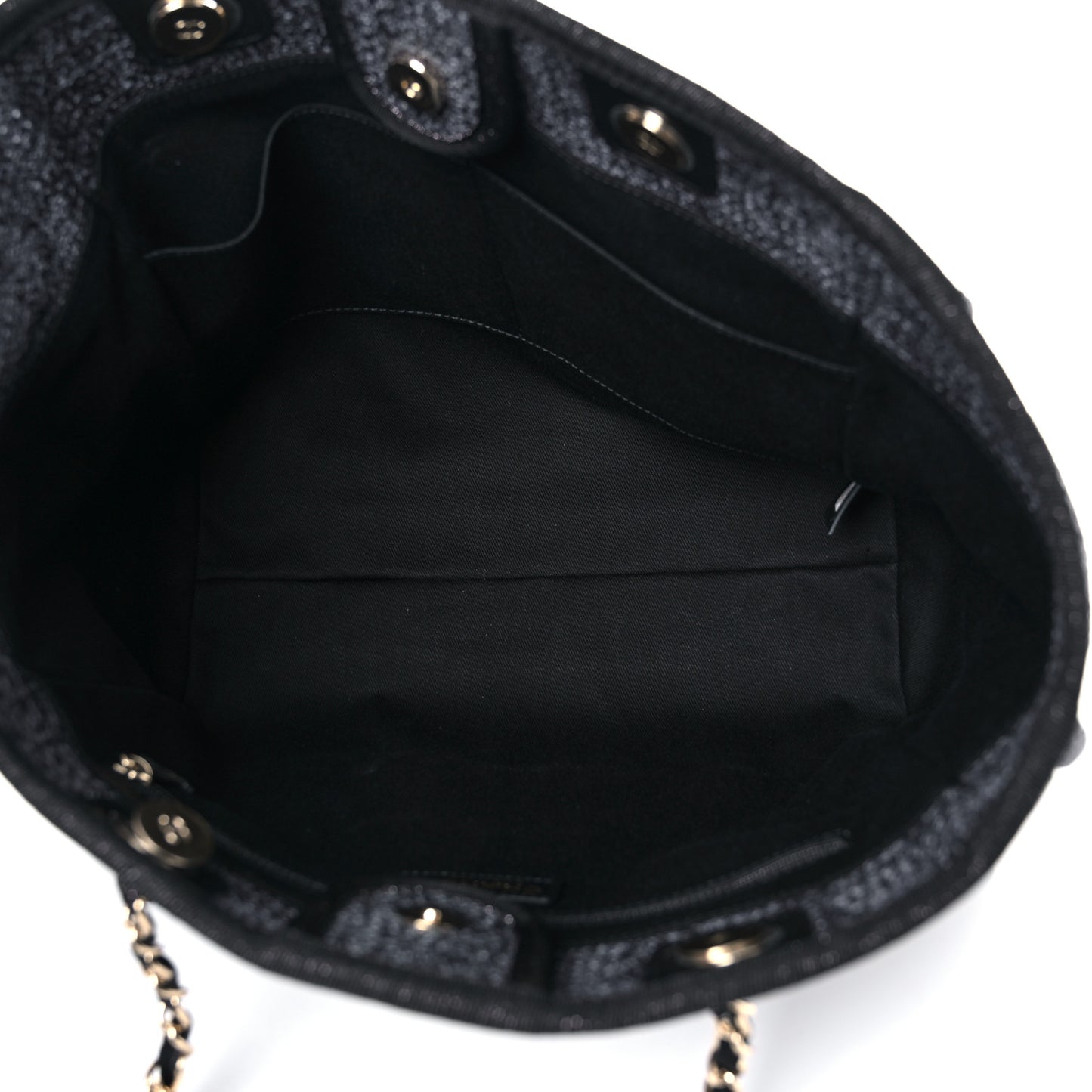 Lurex Boucle Small Deauville Tote Black
