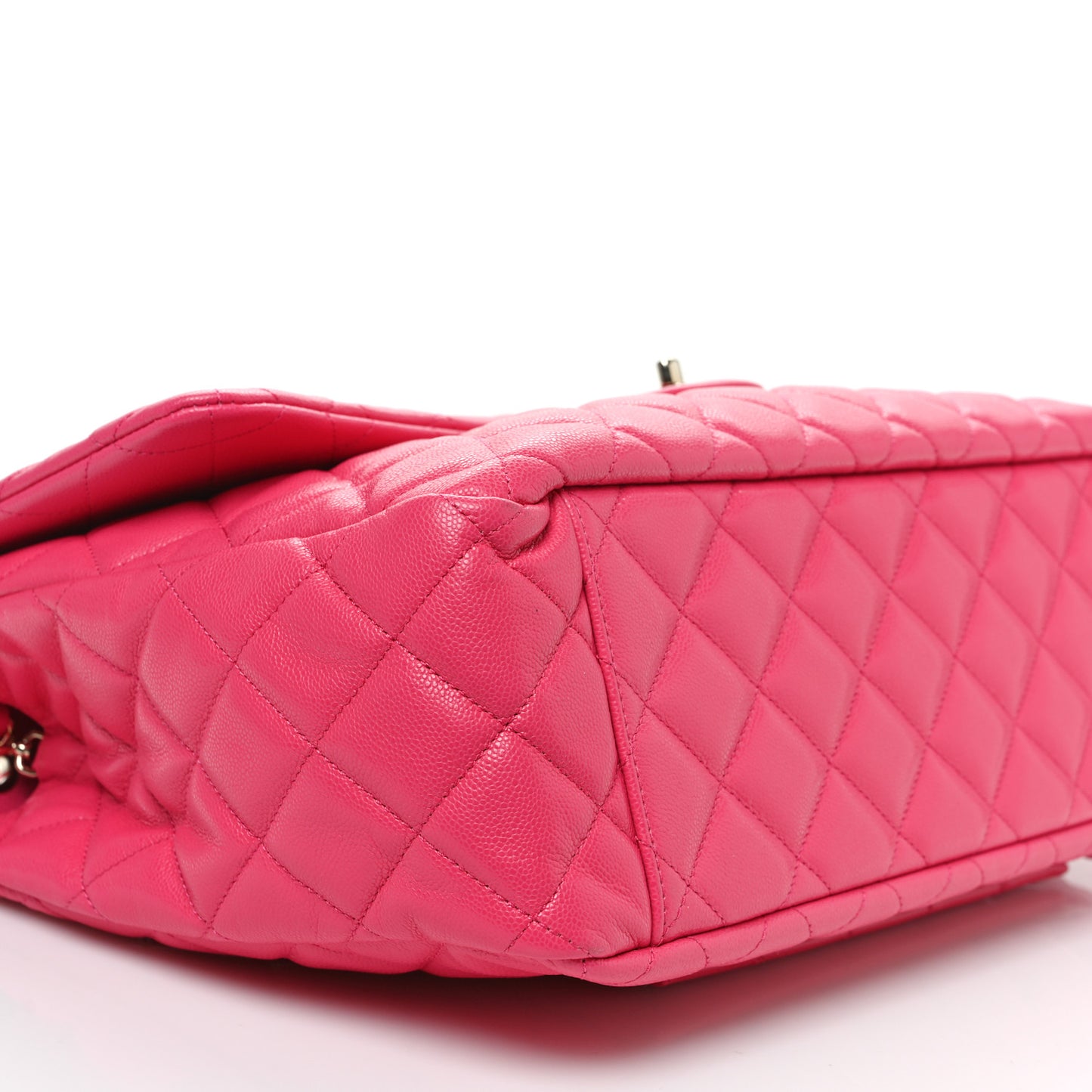 Caviar Quilted XXL Travel Flap Bag Dark Pink