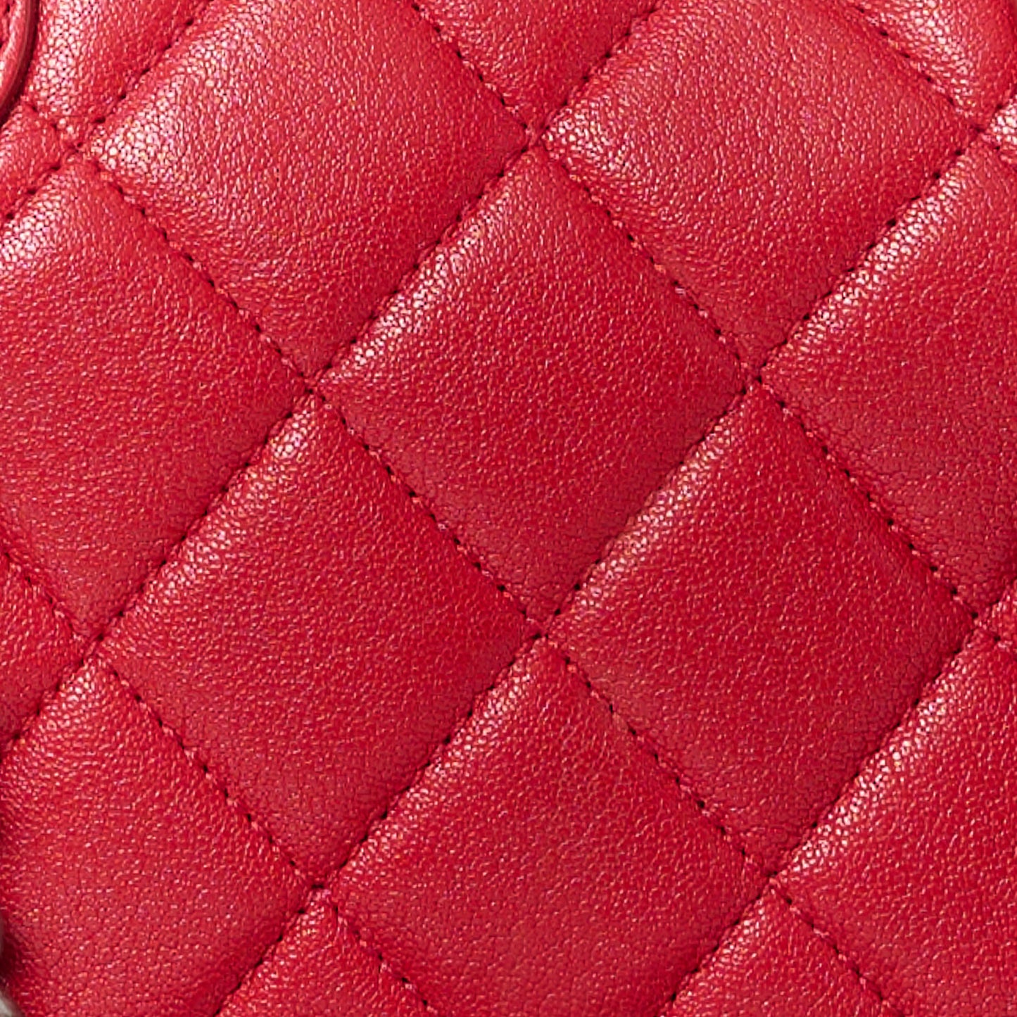 Shiny Sheepskin Quilted Small Shopping Tote Red