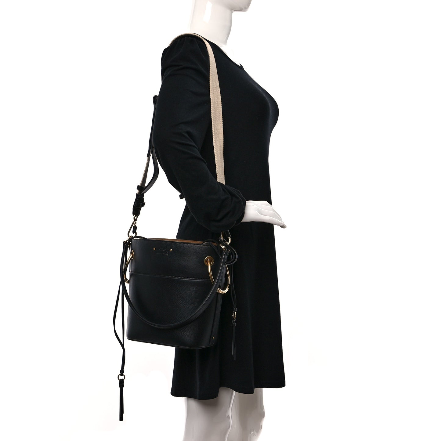 Smooth Calfskin Small Roy Bucket Bag Black