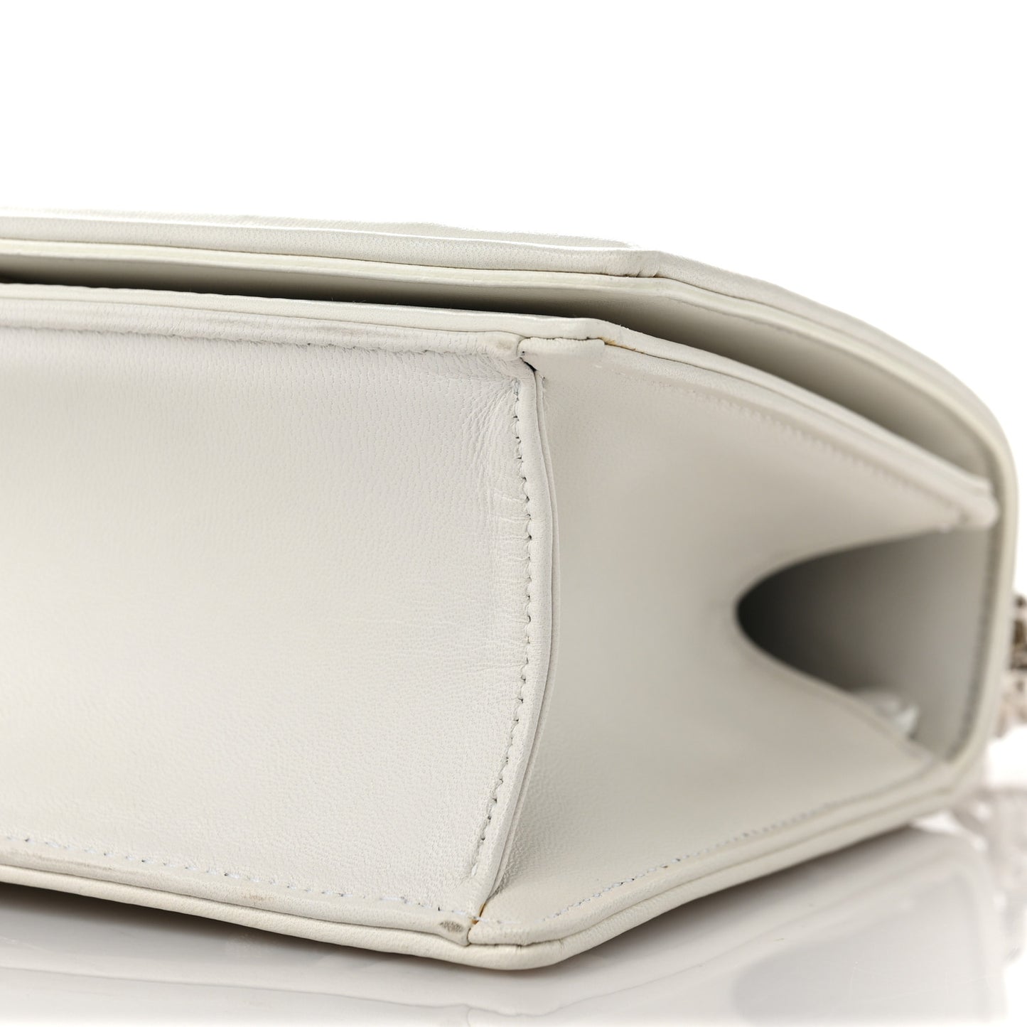 Lambskin Crystal Studded Small Diorama Flap Bag Off White