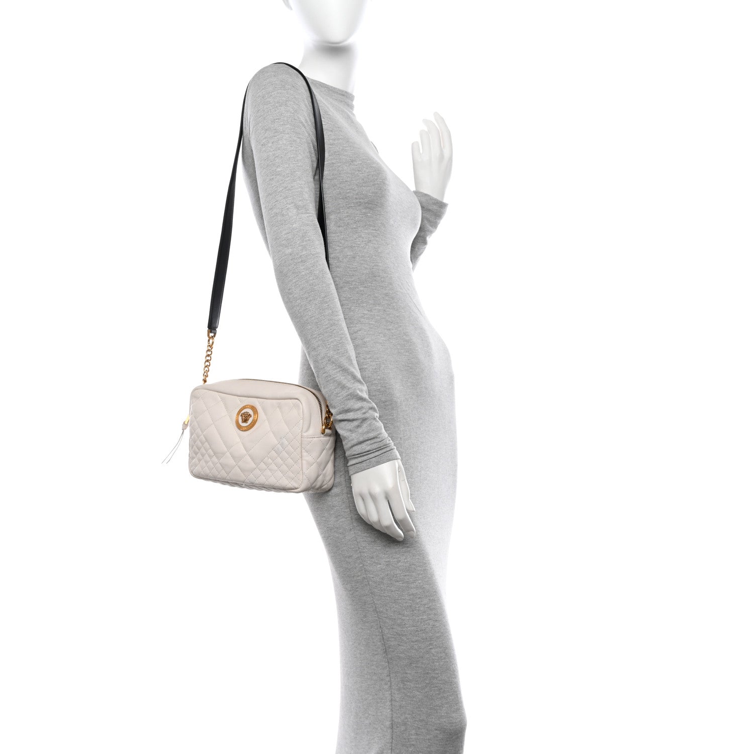 Versace Nappa Quilted Medusa Tribute Camera Bag White 2 of 17