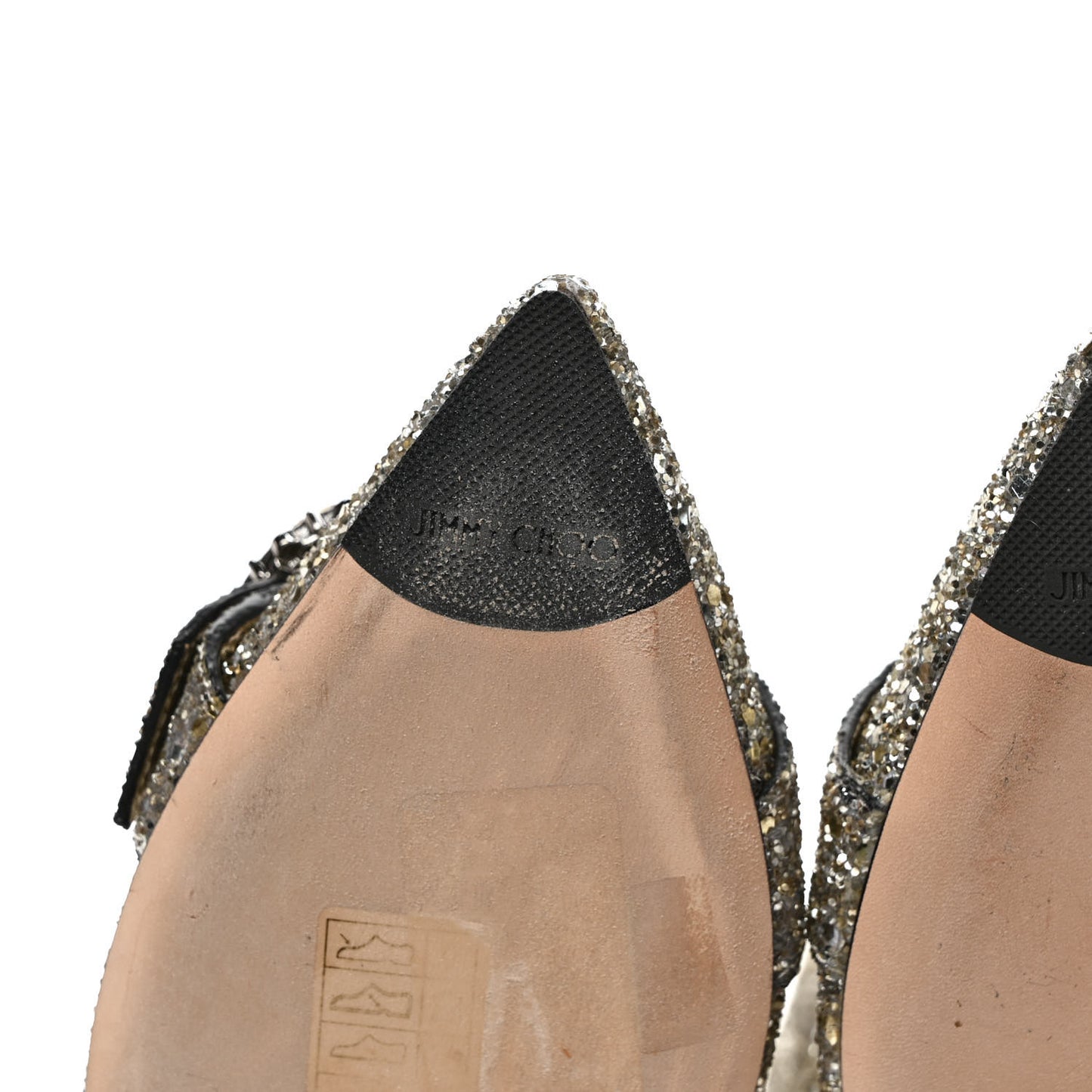 Shadow Coarse Glitter Crystal Hanover 65mm Booties 37.5 Chai
