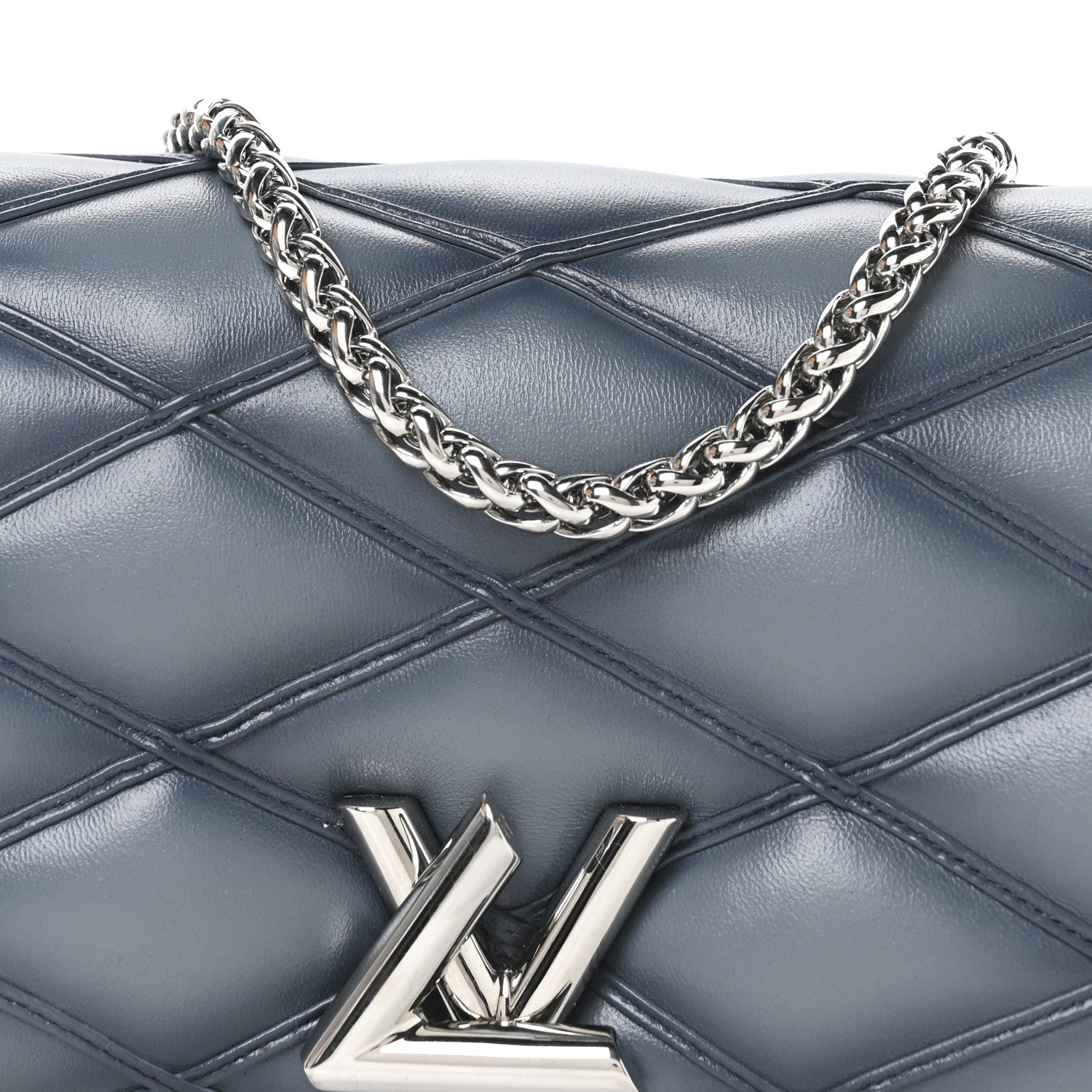 Louis Vuitton Lambskin Malletage GO-14 PM NM Denim Blue 8 of 11