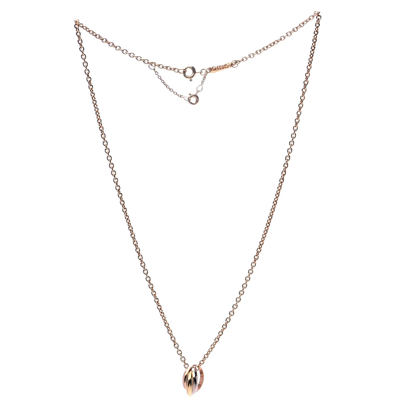 18K Pink Yellow White Gold Trinity Pendant Necklace