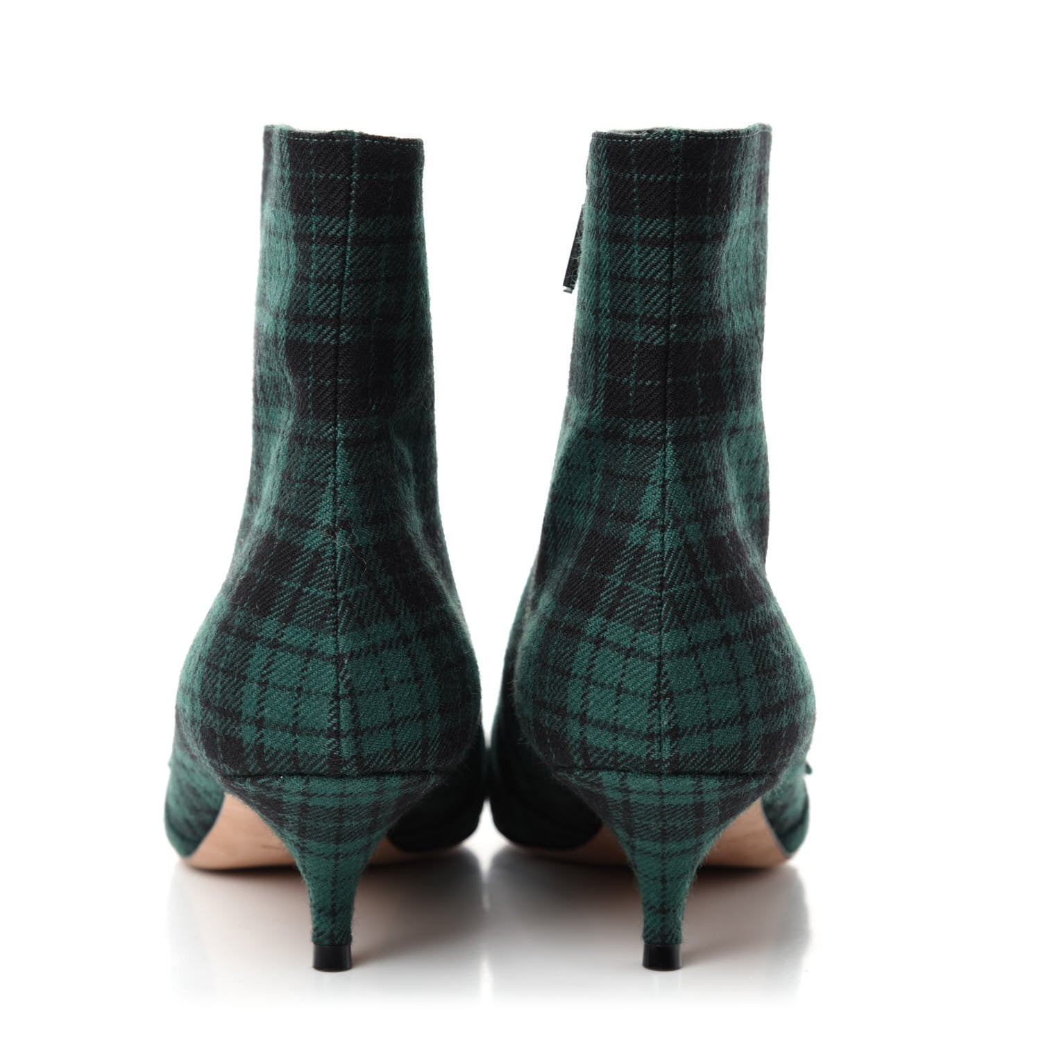 Christian Dior Canvas Tartan Gang Ankle Boots 41 Green 5 of 10