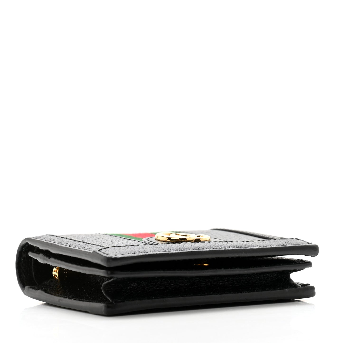 Calfskin Web Ophidia Card Case Black