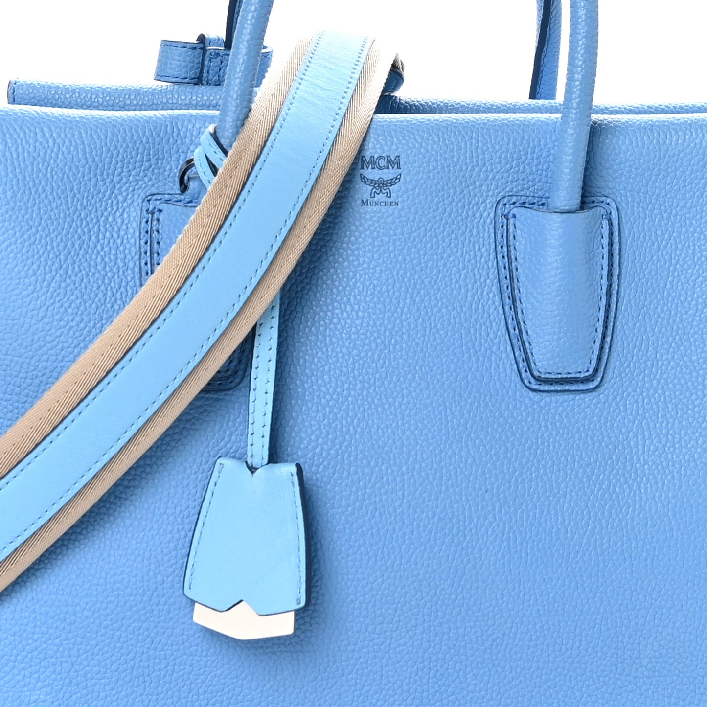 Grained Calfskin Medium Milla Tote Tile Blue