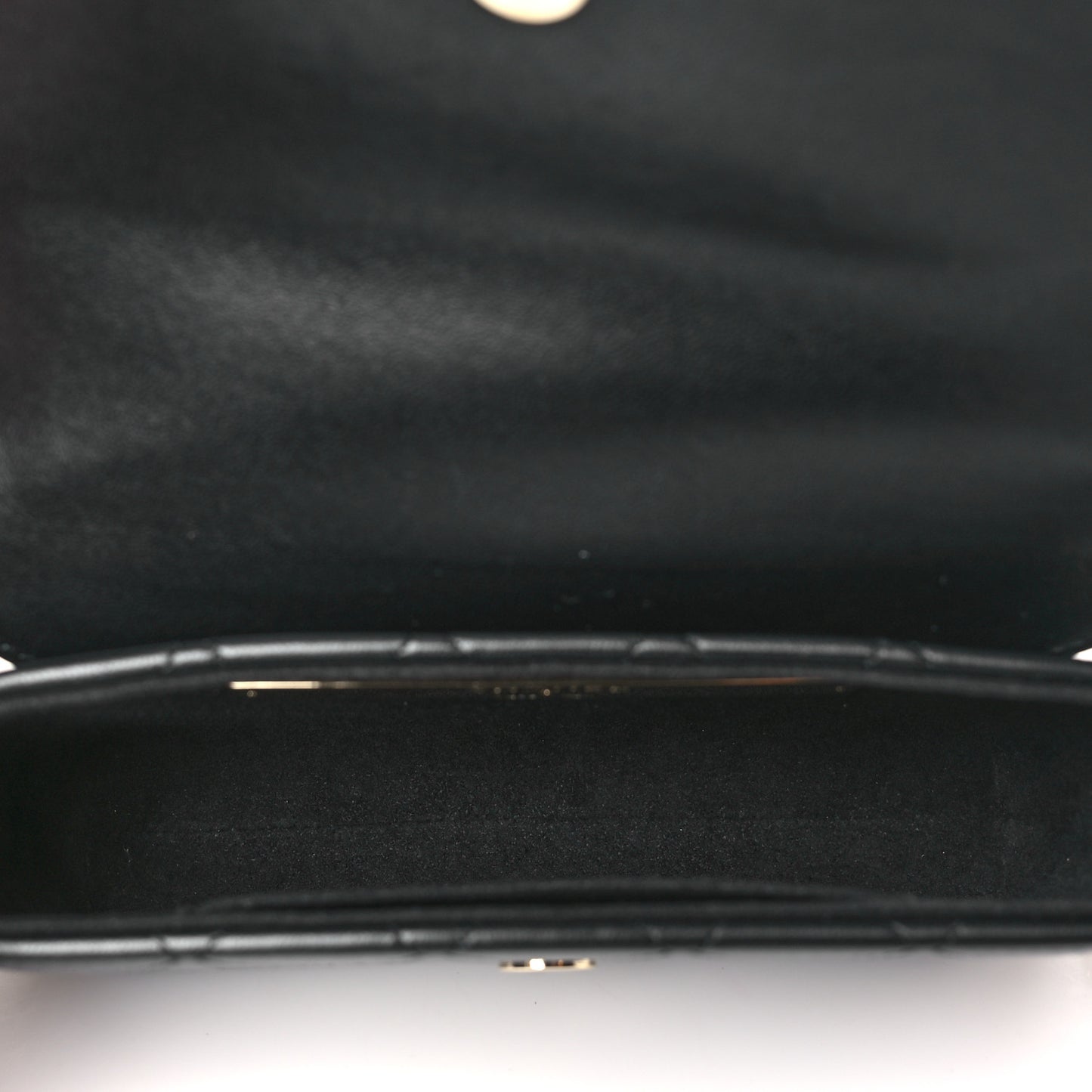 Lambskin Quilted Chain Around Clutch On Chain Black