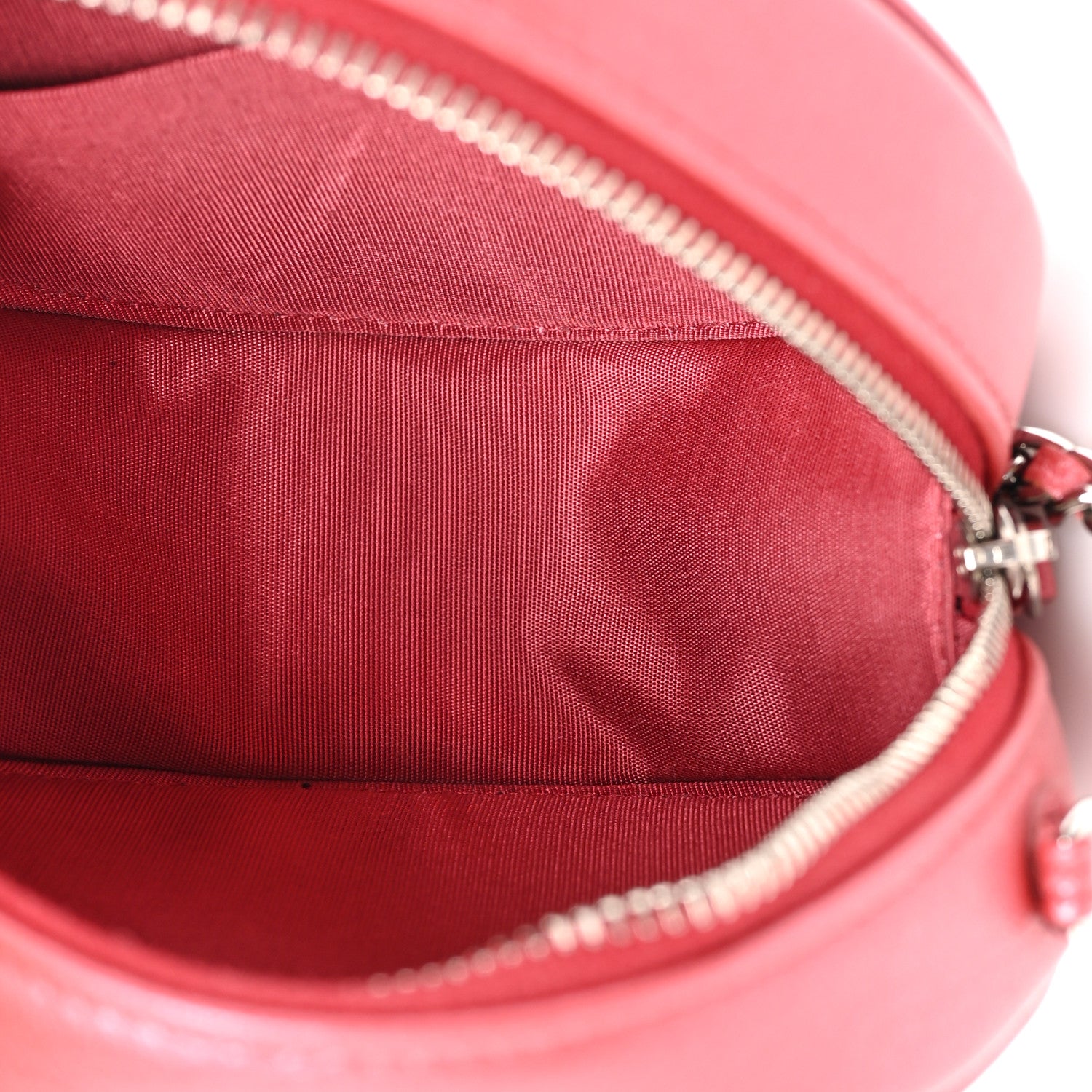Chanel Goatskin Camellia Quilted Round Clutch With Chain Dark Pink 5 of 9