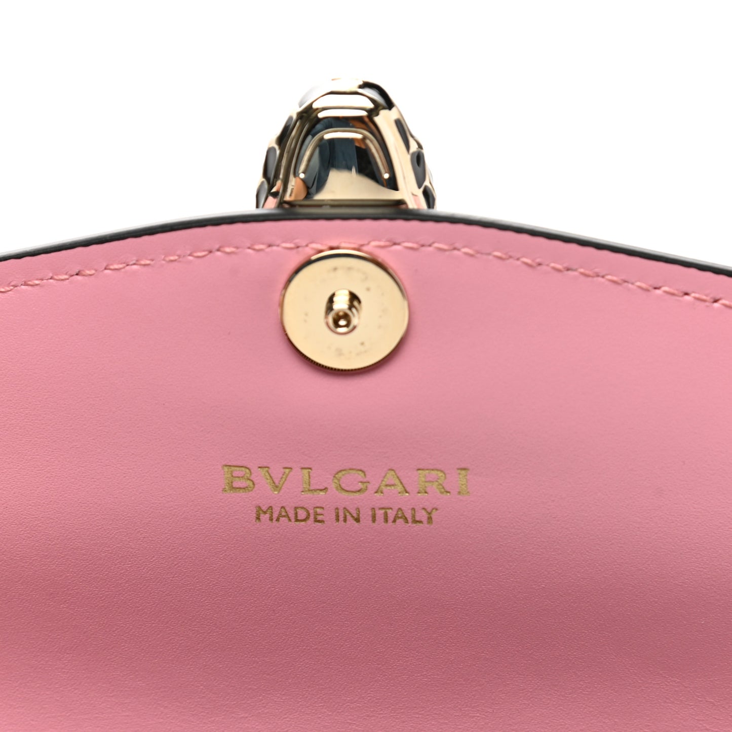 Calfskin Serpenti Forever Chain Wallet Flamingo Topaz