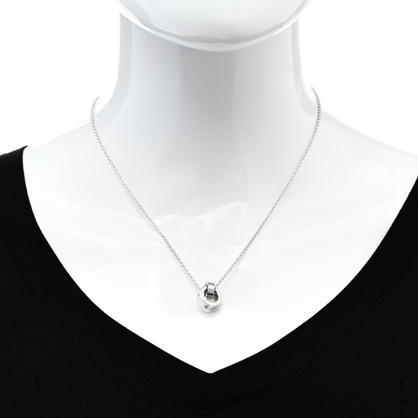 18K White Gold Diamond BVLGARI BVLGARI Link Pendant Necklace