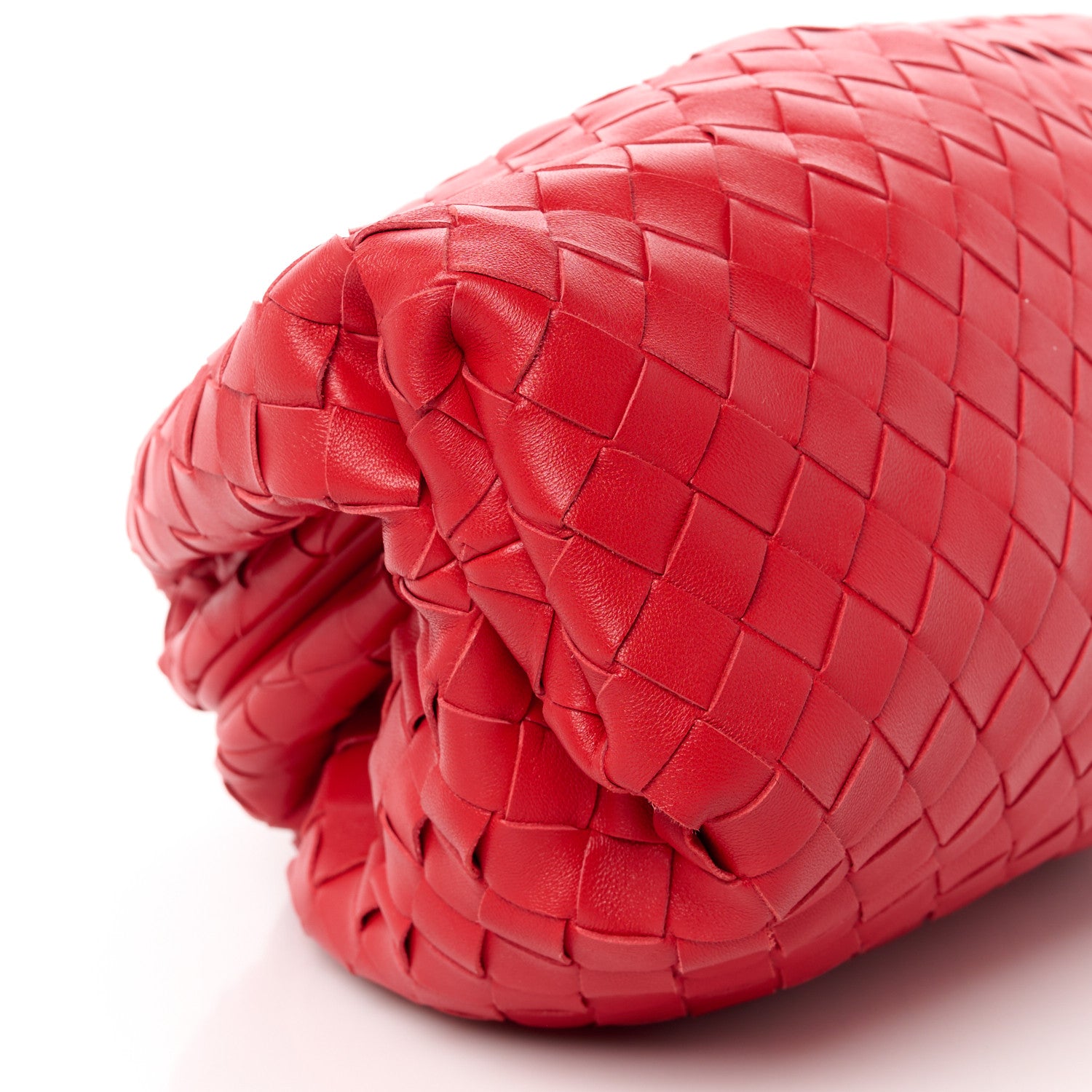 Bottega Veneta Nappa Maxi Intrecciato The Pouch Oversized Clutch Bright Red 10 of 11