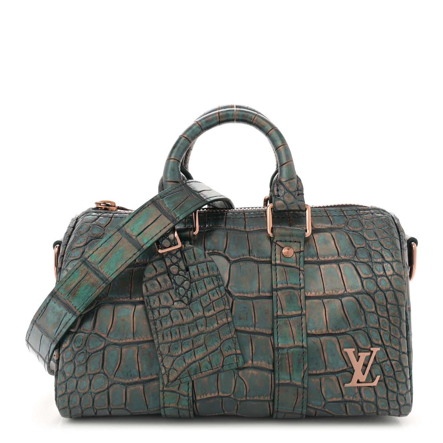 ルイヴィトン Louis Vuitton Alligator Keepall Bandouliere 25 Metallic Copper