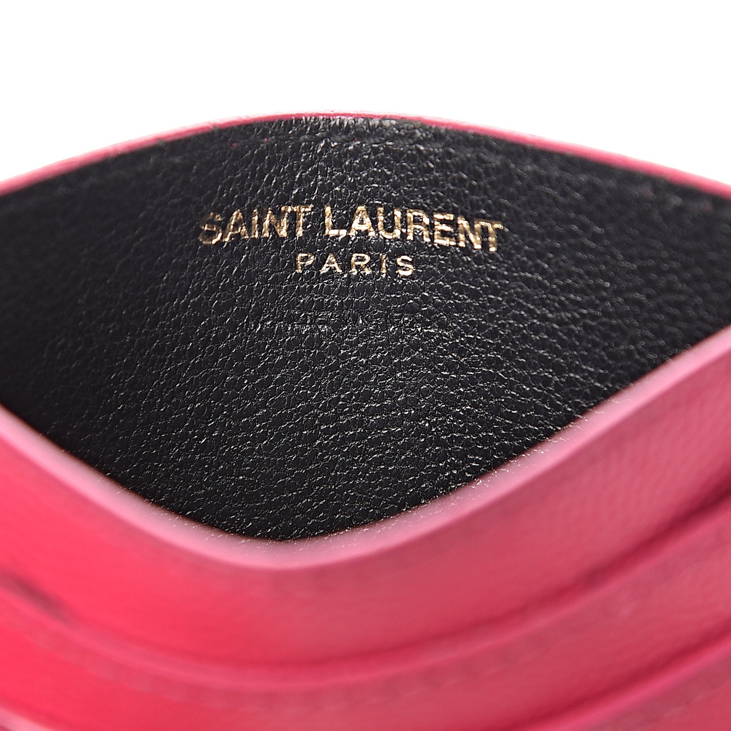 Grain De Poudre Monogram Credit Card Case Fuschia