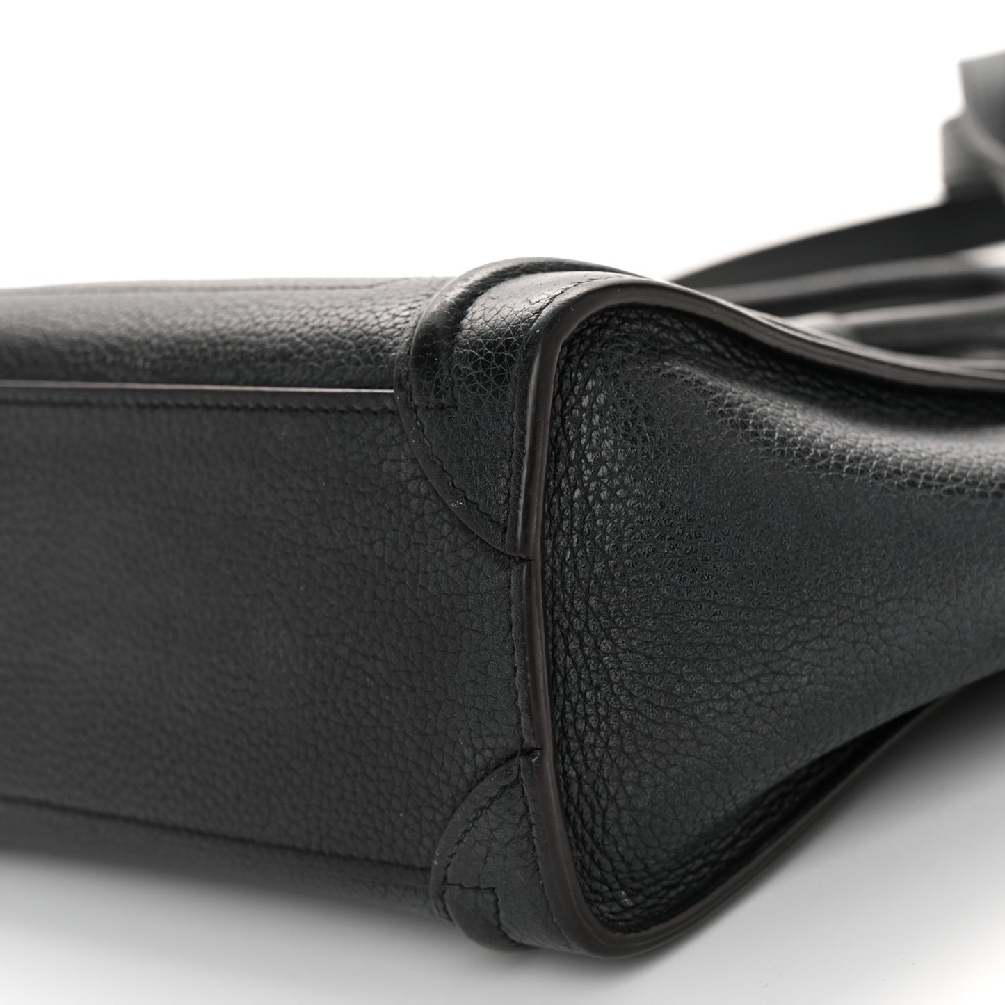 Drummed Calfskin Nano Luggage Black