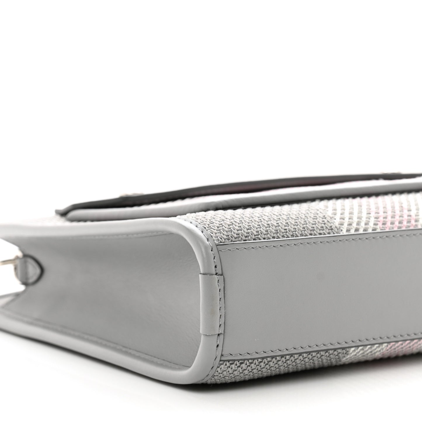 Calfskin Check Mini Pocket Bag Grey