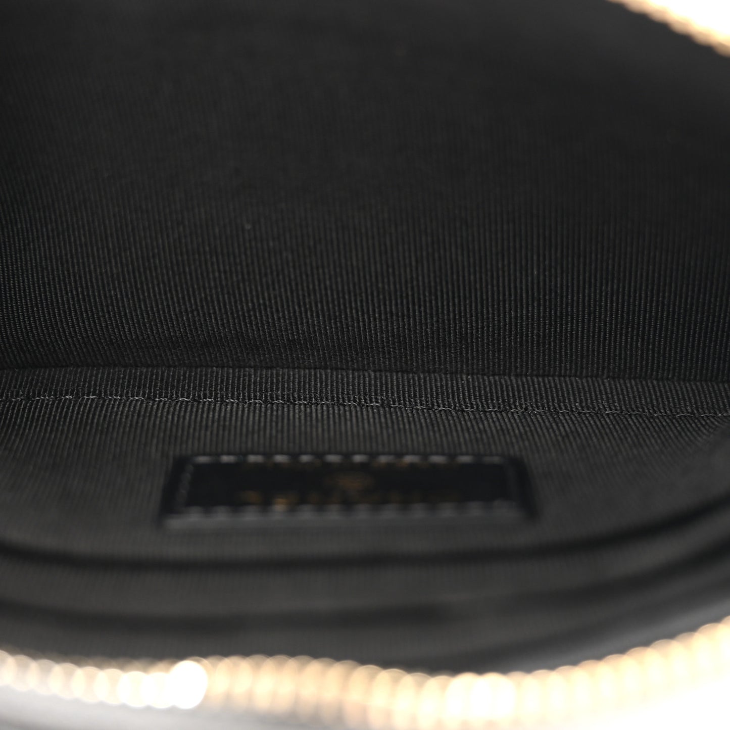 Iridescent Caviar Quilted Classic Zip Pouch Black