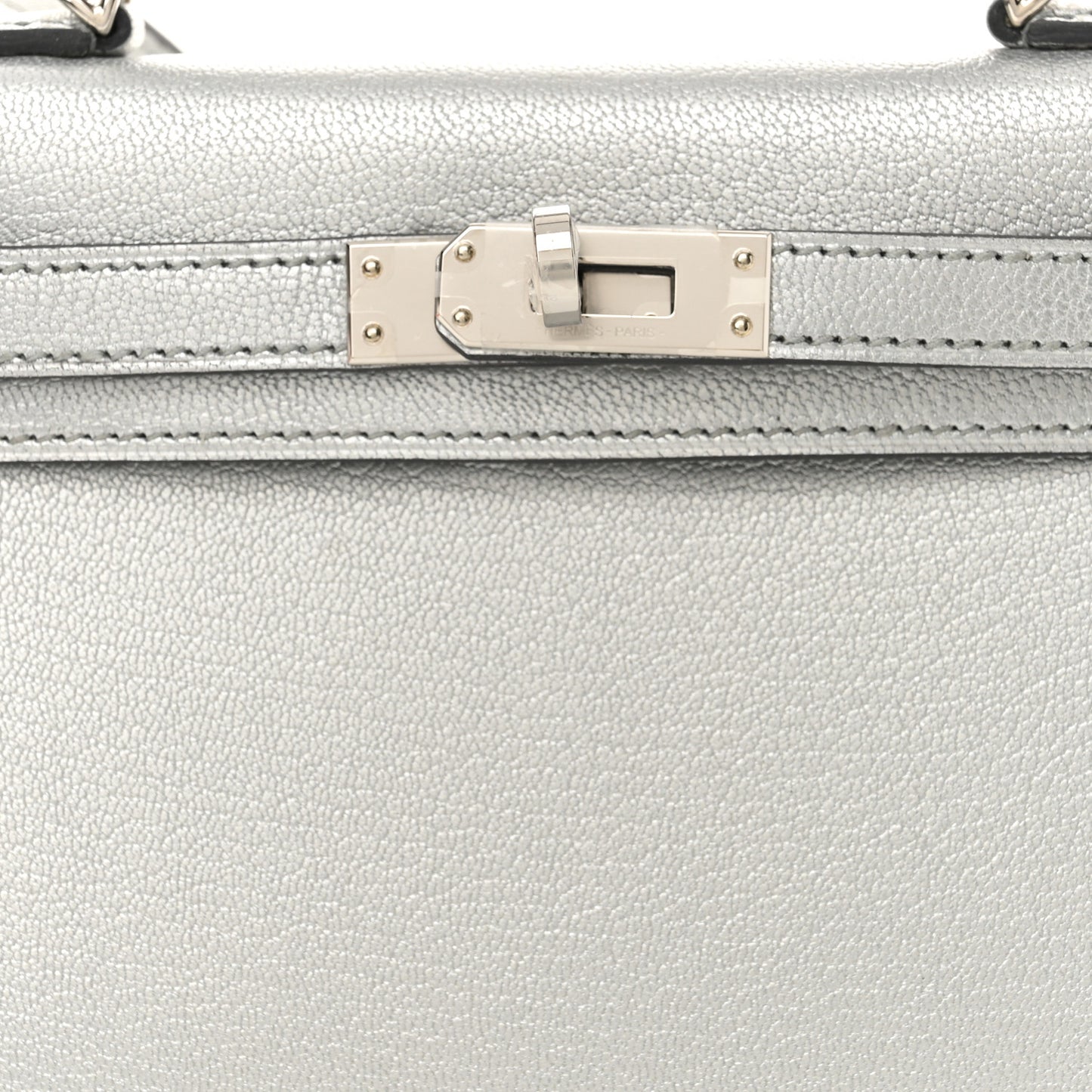 Metallic Chevre Chamkilight Mini Kelly Sellier 20 Argent