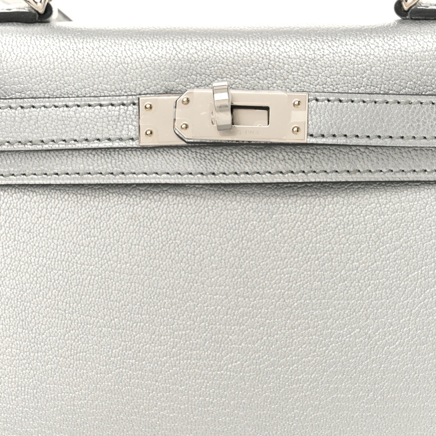 Hermes Metallic Chevre Chamkilight Mini Kelly Sellier 20 Argent 7 of 10