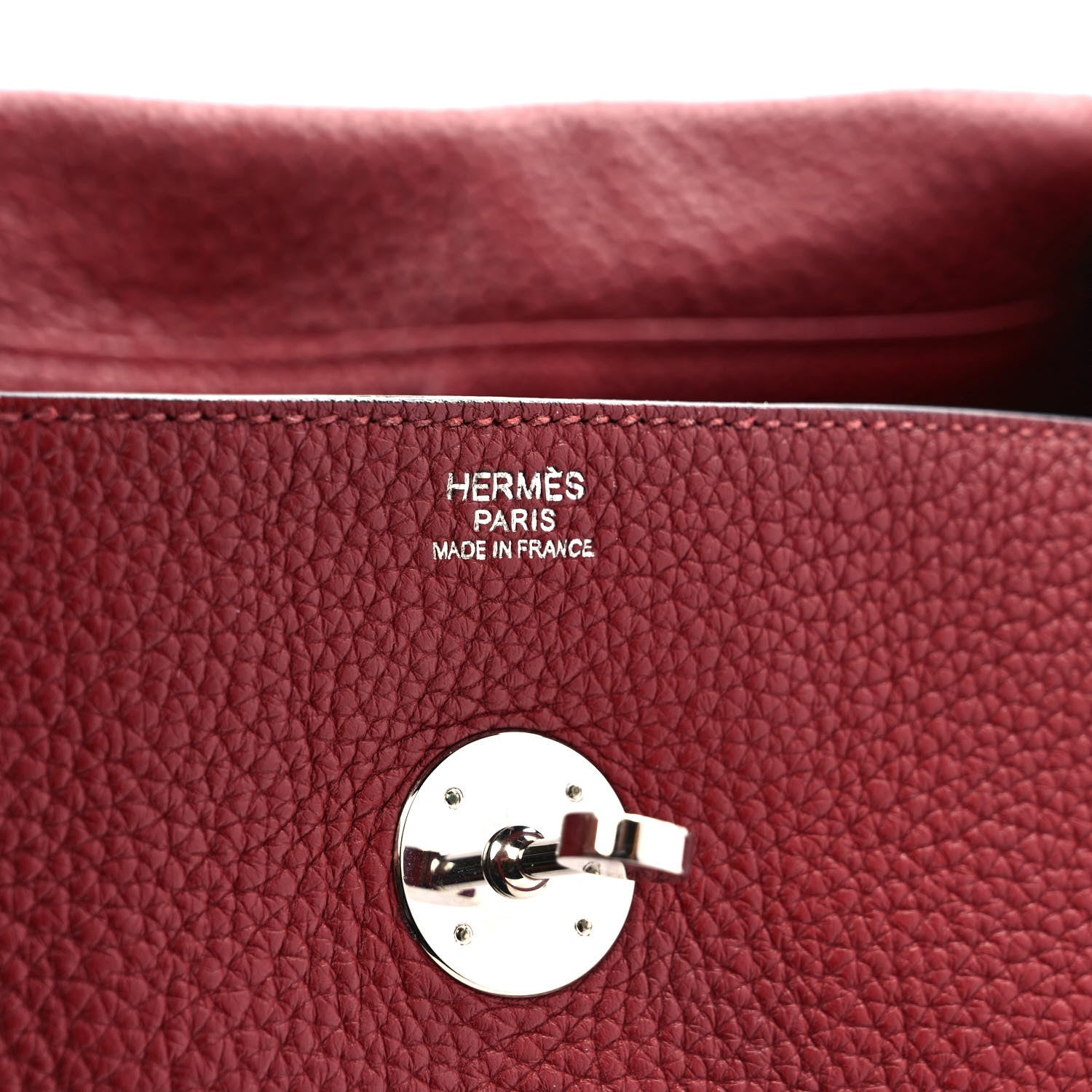 Hermes Taurillon Clemence Lindy 34 Rouge Grenat 5 of 10