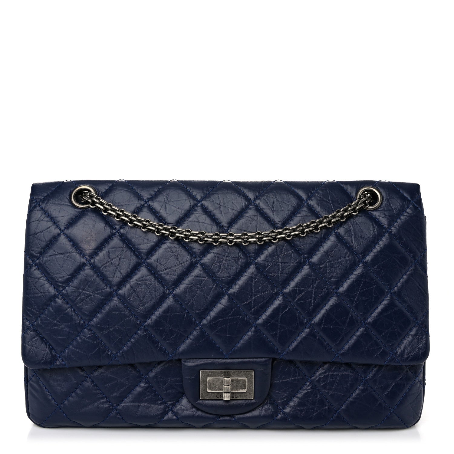 Chanel Aged Calfskin Quilted 2.55 Reissue 227 Flap Dark Blue 1 of 10
