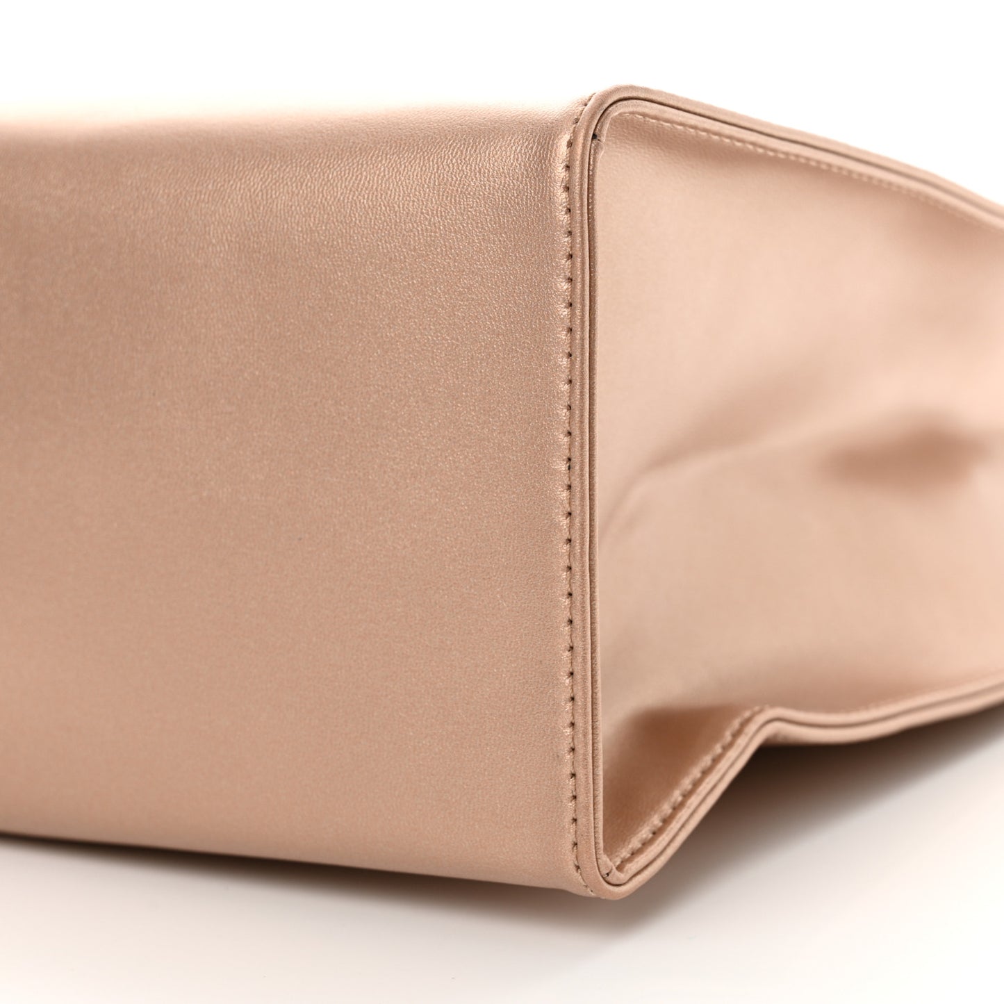 Metallic Vegan Leather Medium Shopping Bag Copper