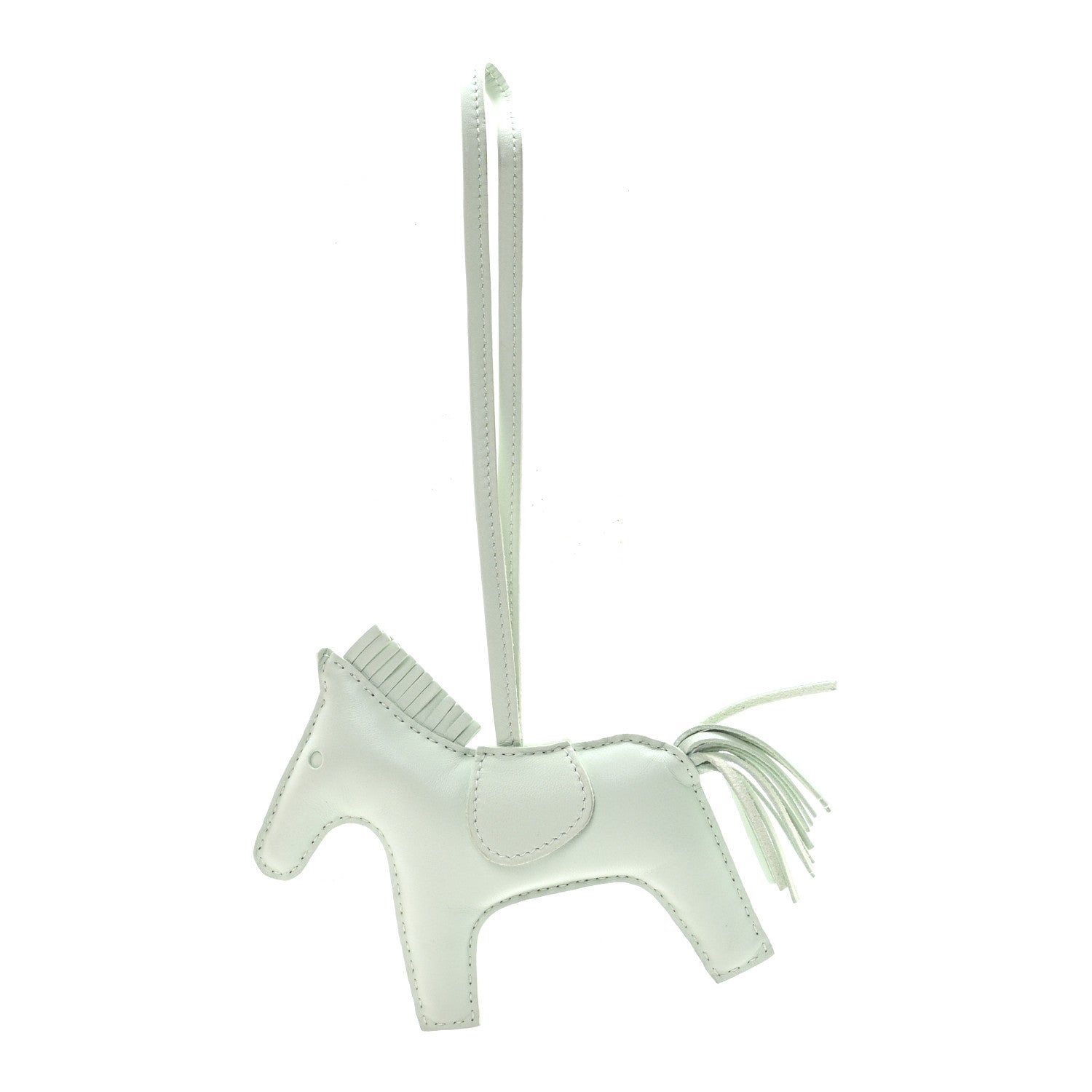 Hermes Milo Lambskin Grigri Rodeo Horse Bag Charm MM Vert