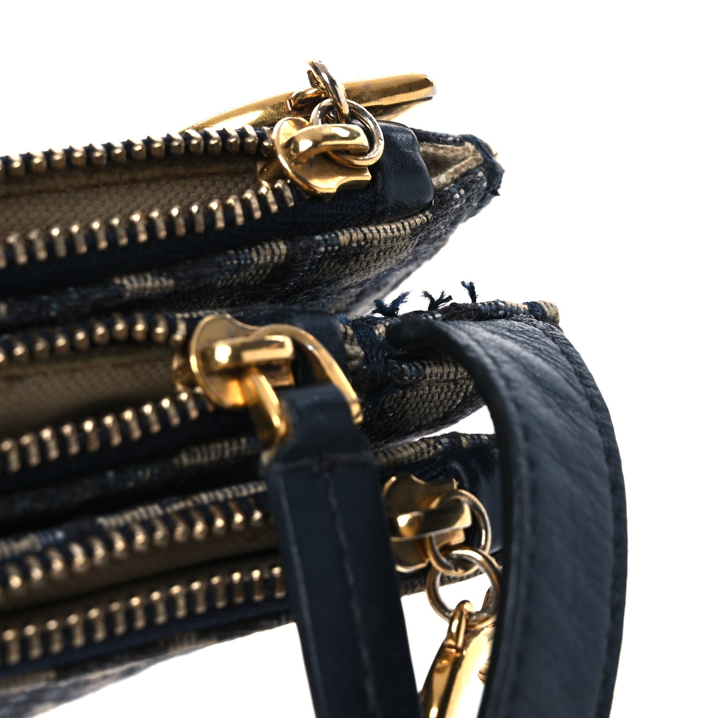 Oblique Saddle Pouch With Strap Navy Blue