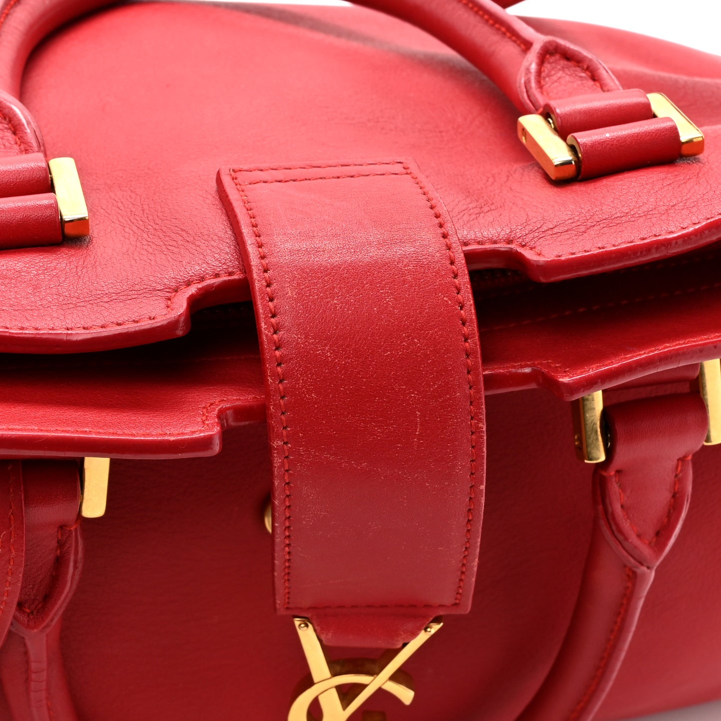 Calfskin Small Monogram Cabas Lipstick Red
