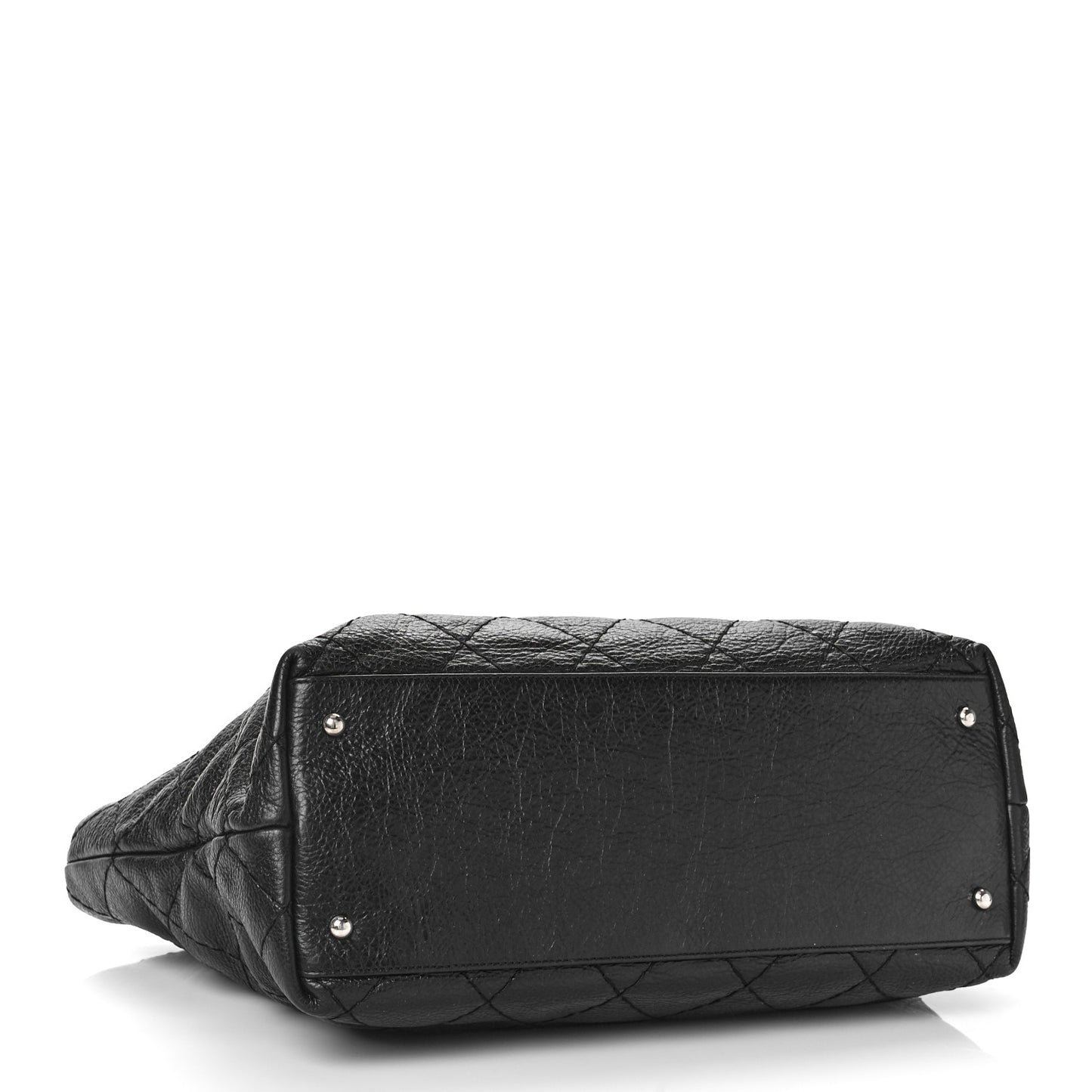 Glazed Calfskin Large On The Road Tote Black