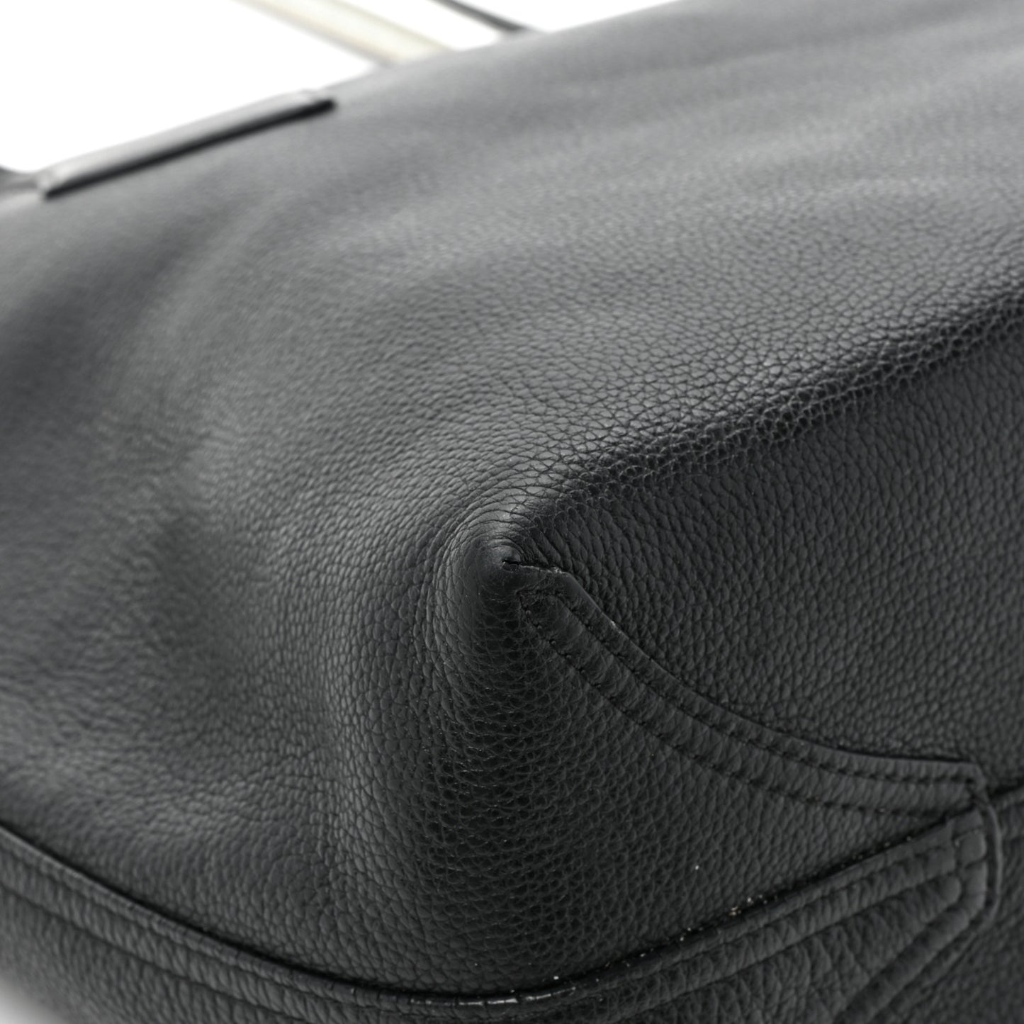 Grained Calfskin Medium Yris Shopper Tote Black