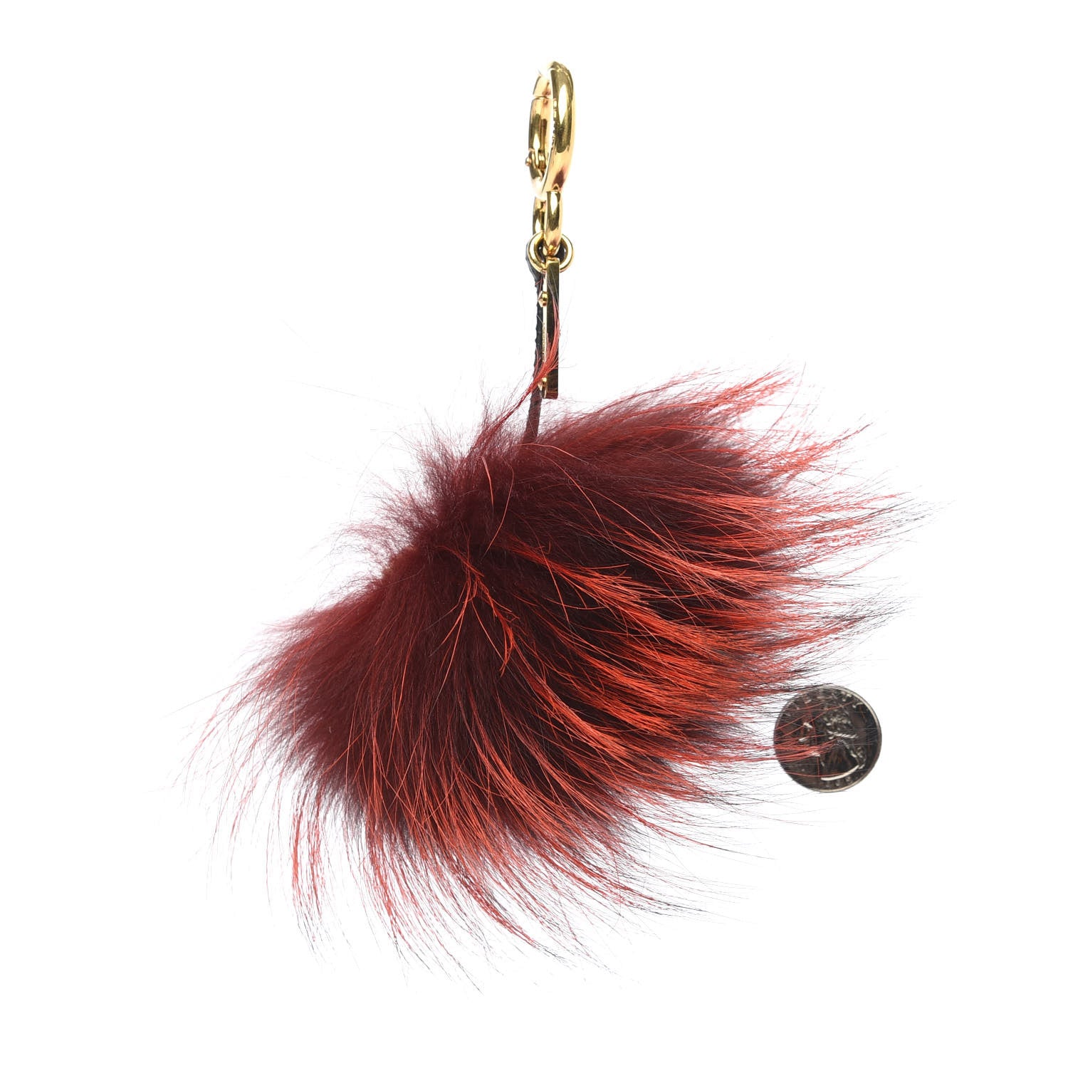 Fendi Rabbit Mink Fox Fur Hearty Monster Bag Bug Charm Red Pink 3 of 3