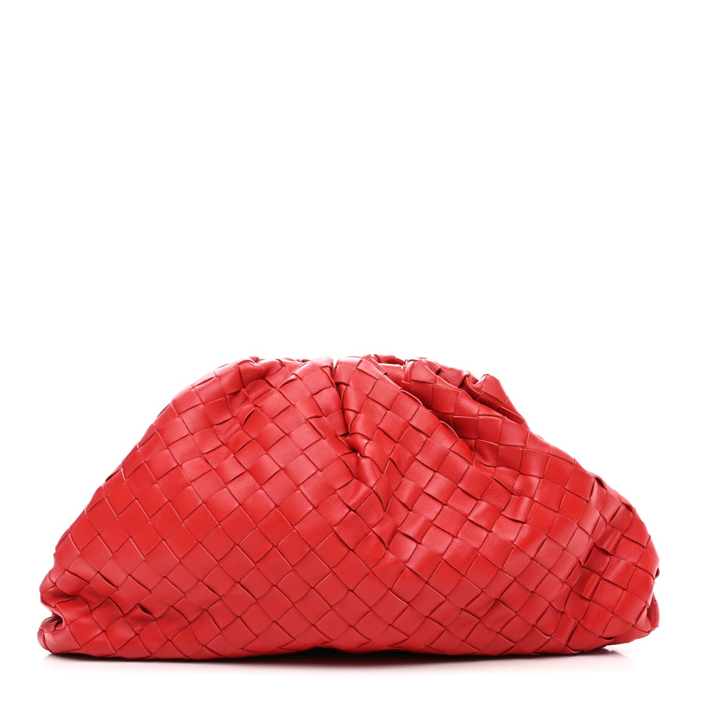 Nappa Maxi Intrecciato The Pouch Oversized Clutch Bright Red