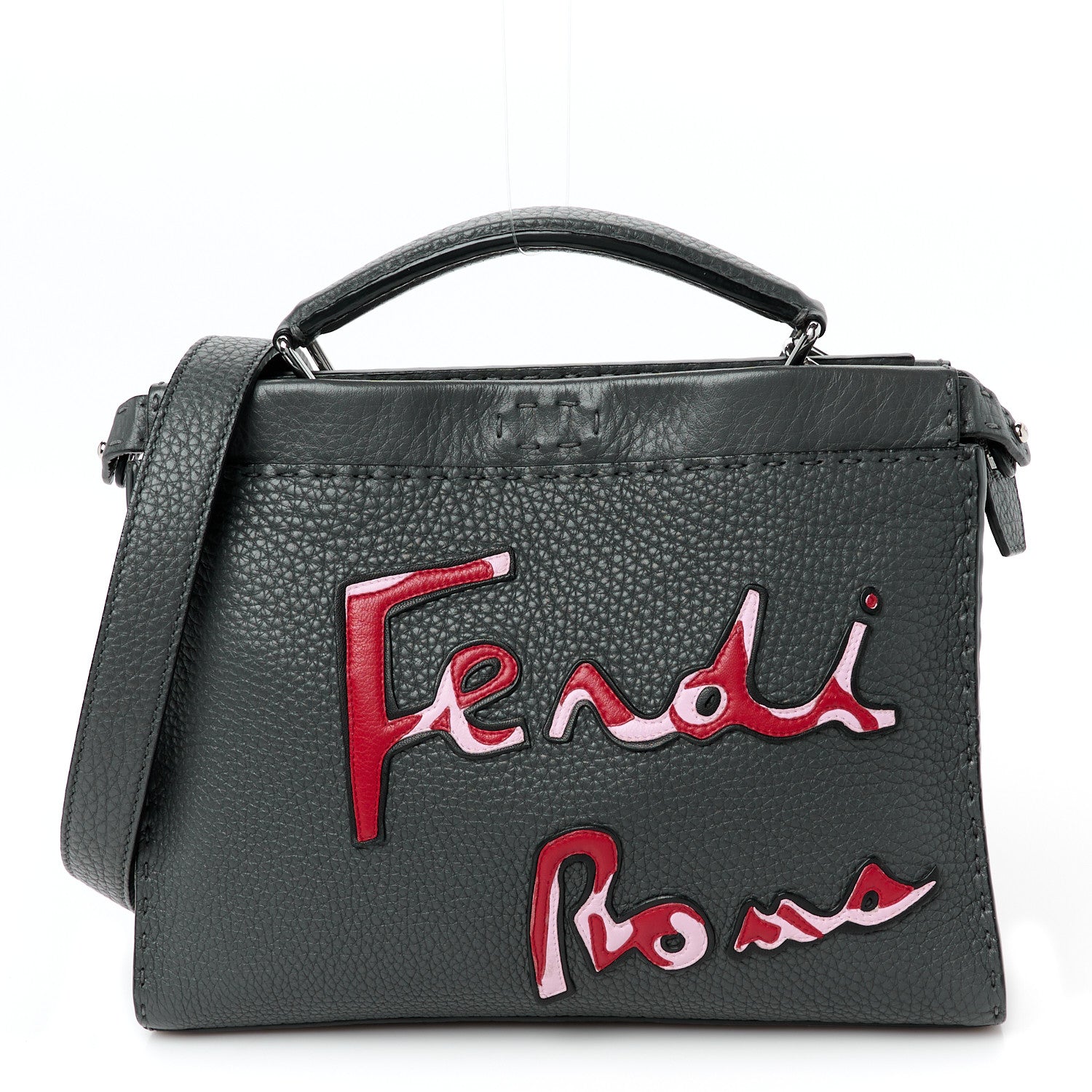 Fendi Cuoio Romano Selleria Mini Peekaboo Iconic Fit Satchel