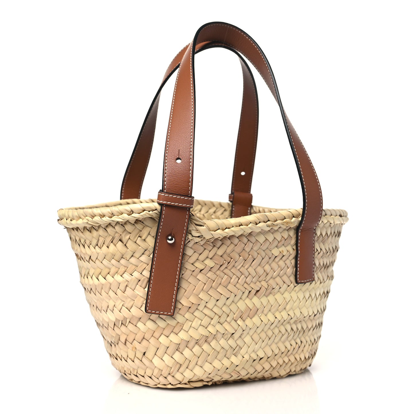 Raffia Small Basket Tote Bag Natural Tan