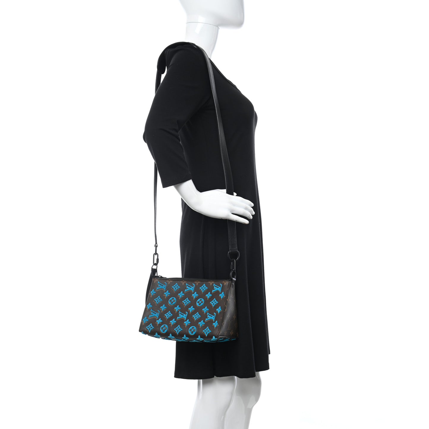 Monogram Tuffetage Triangle Messenger Turquoise