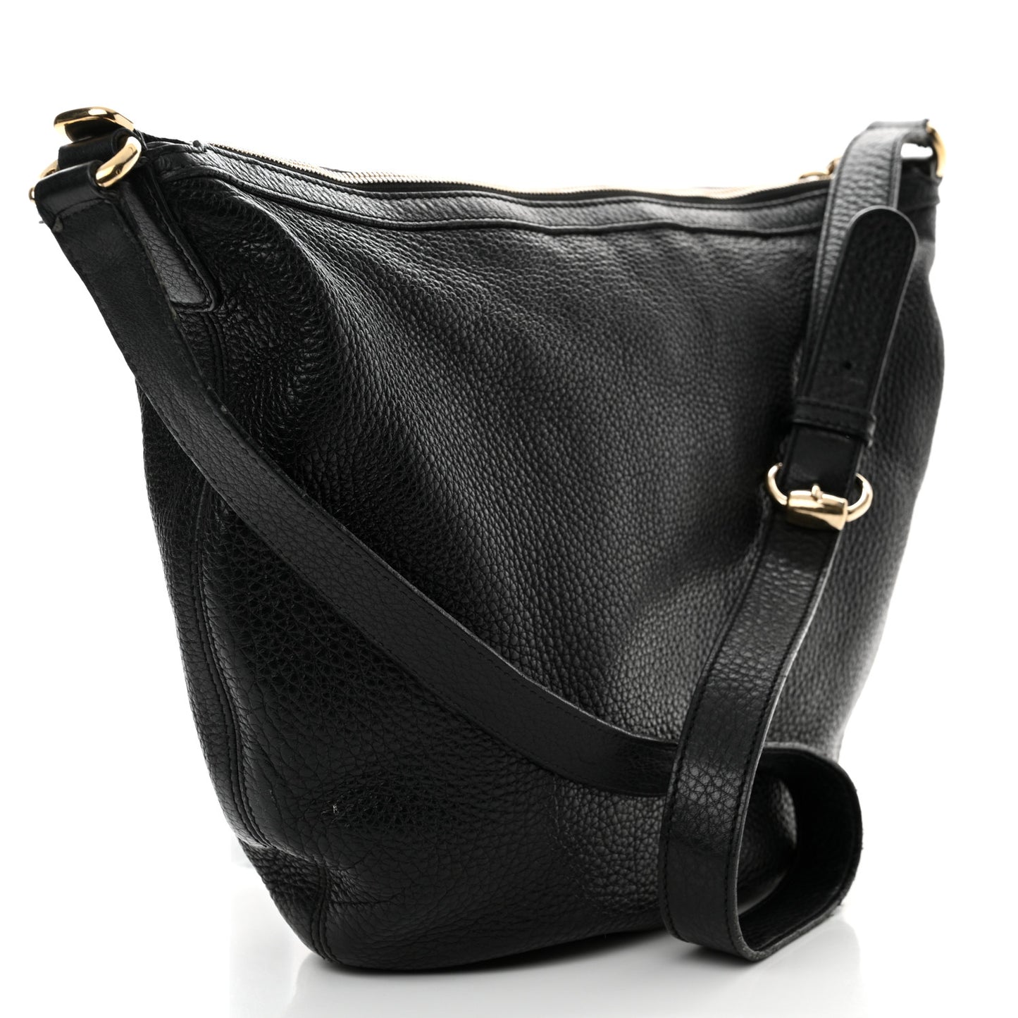 Pebbled Calfskin Medium Soho Hobo Black