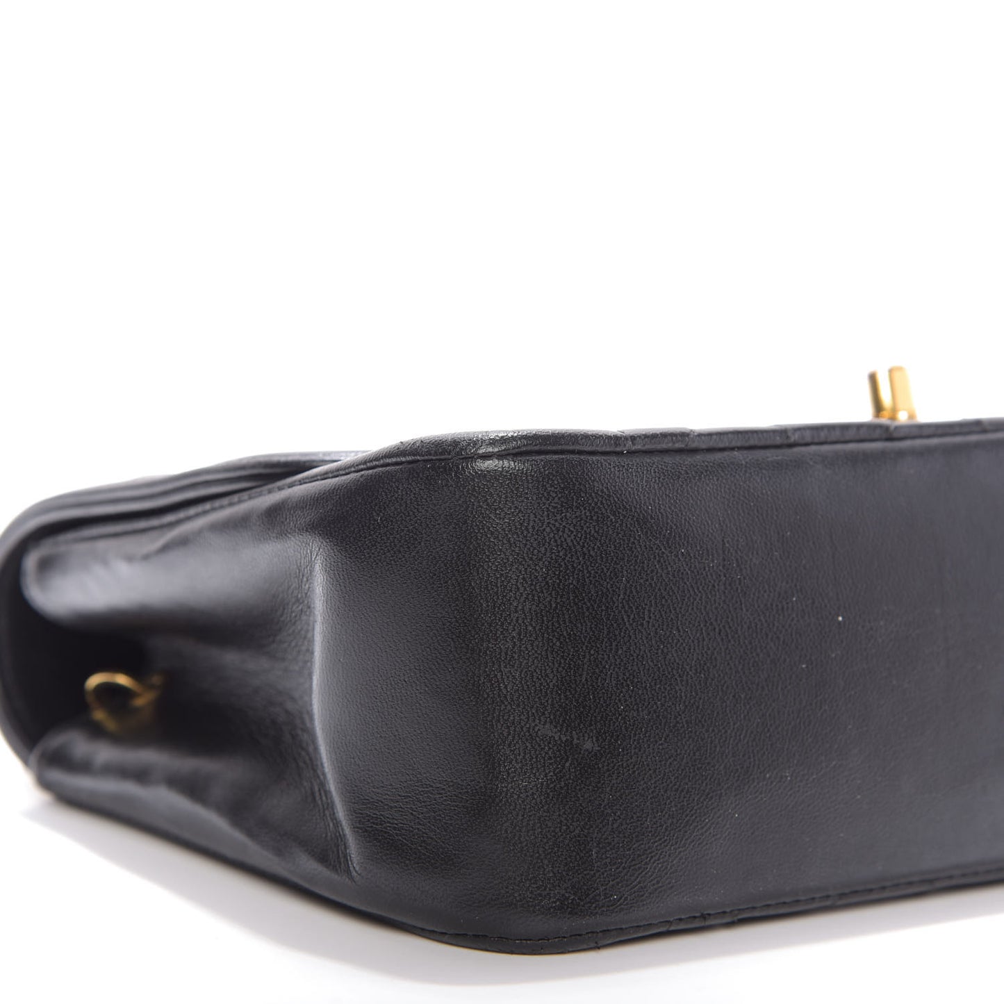 Lambskin Quilted Small Single Flap Bag Black
