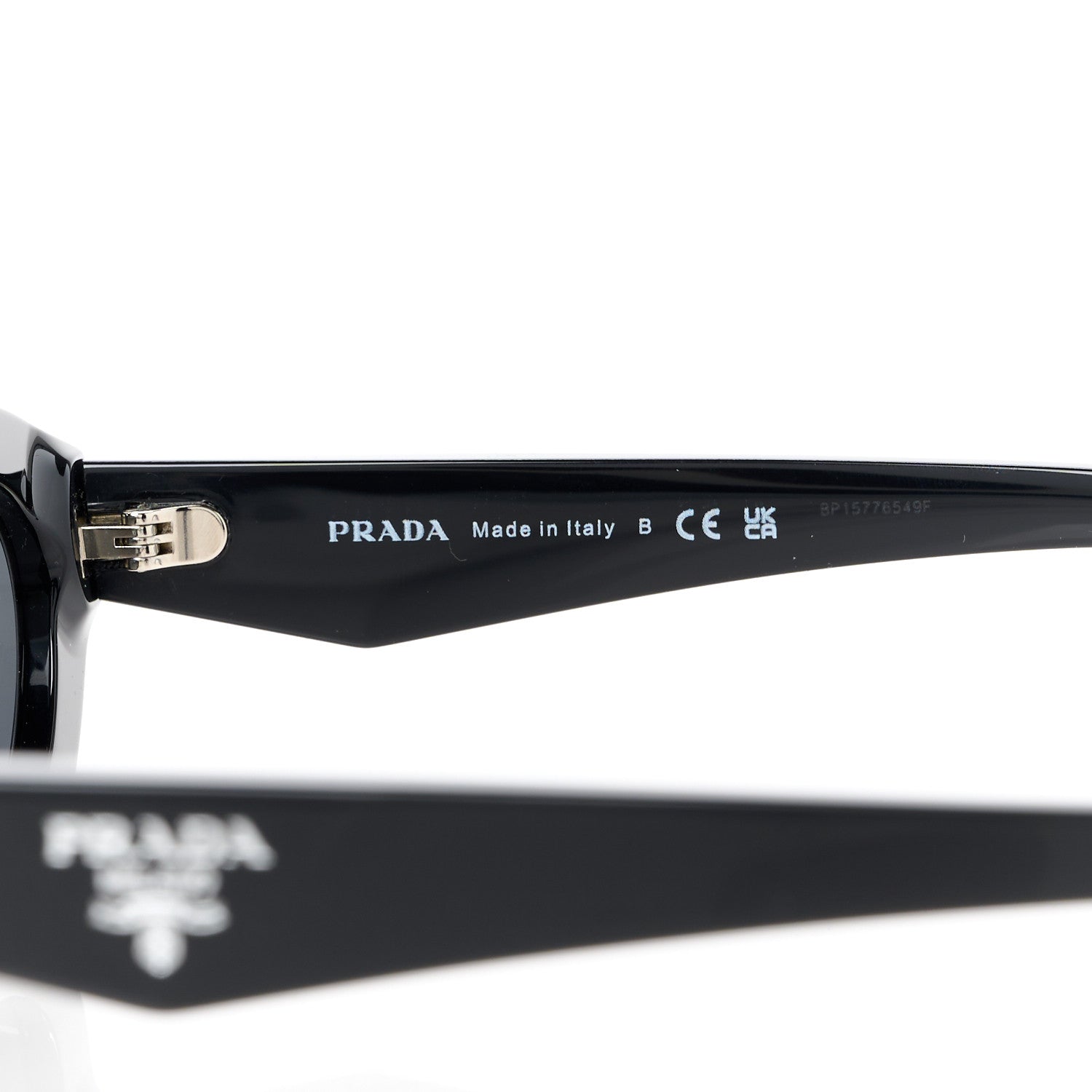 Prada Acetate Oval Sunglasses SPR 26Z Black 6 of 8