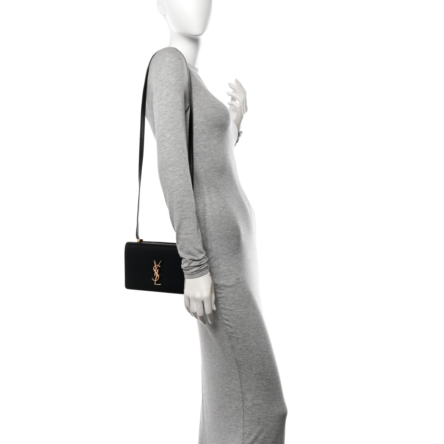 Calfskin Monogram Small Dylan Shoulder Bag Black